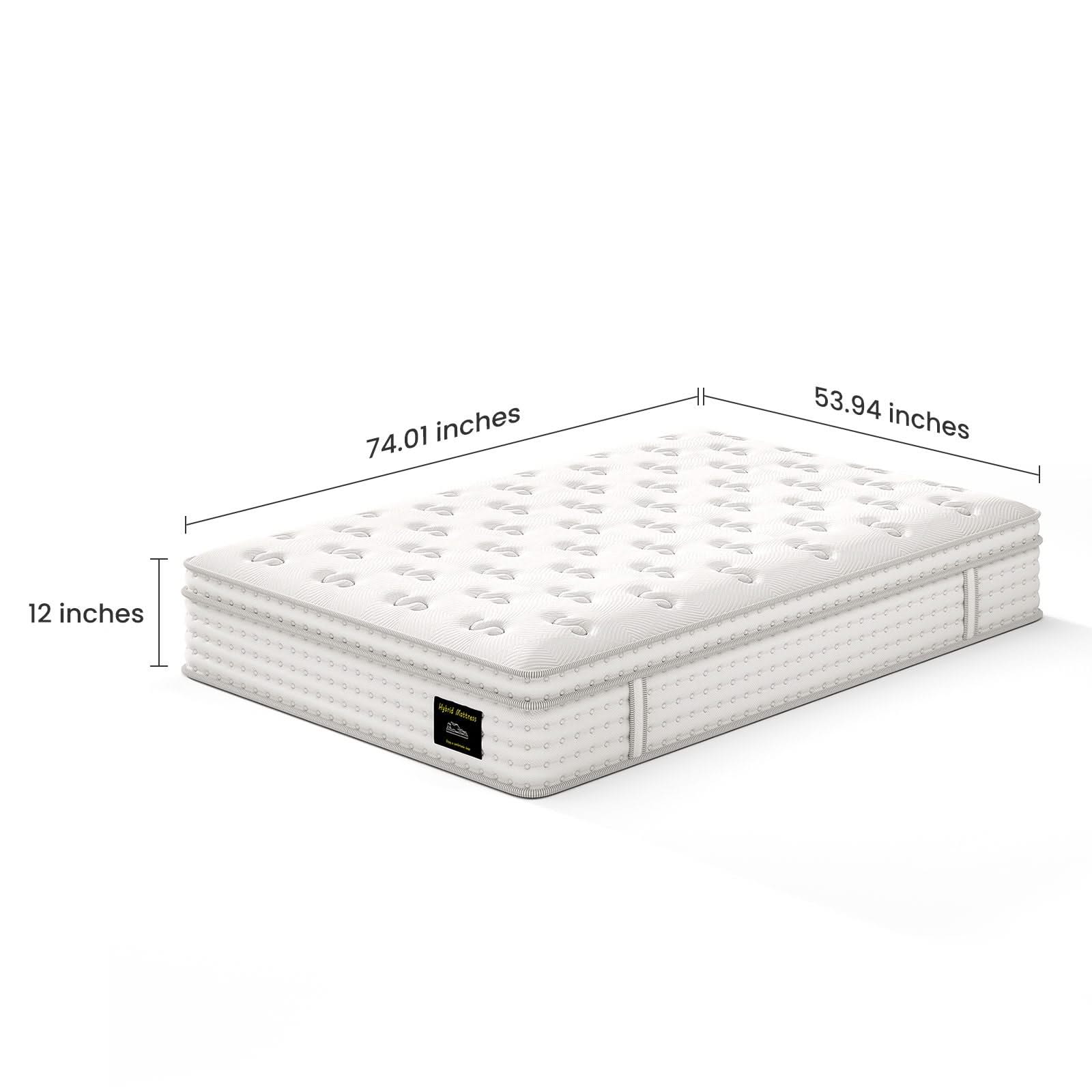 12'' Hybrid Mattress, Memory Foam & Pocket Springs For Pressure Relief - Image 2