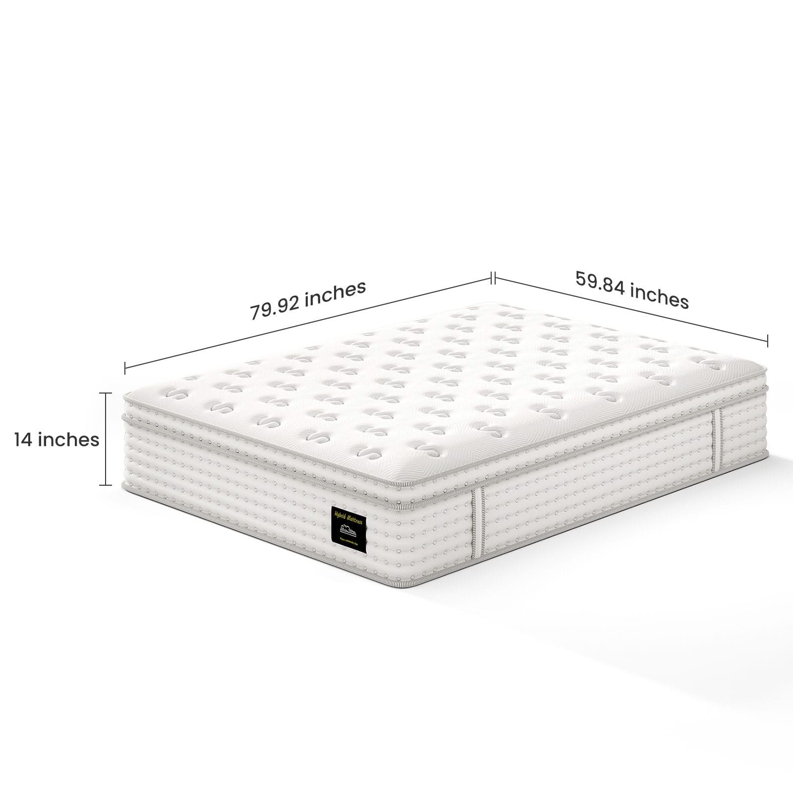 14'' Hybrid Mattress, Memory Foam & Pocket Springs For Pressure Relief - Image 2