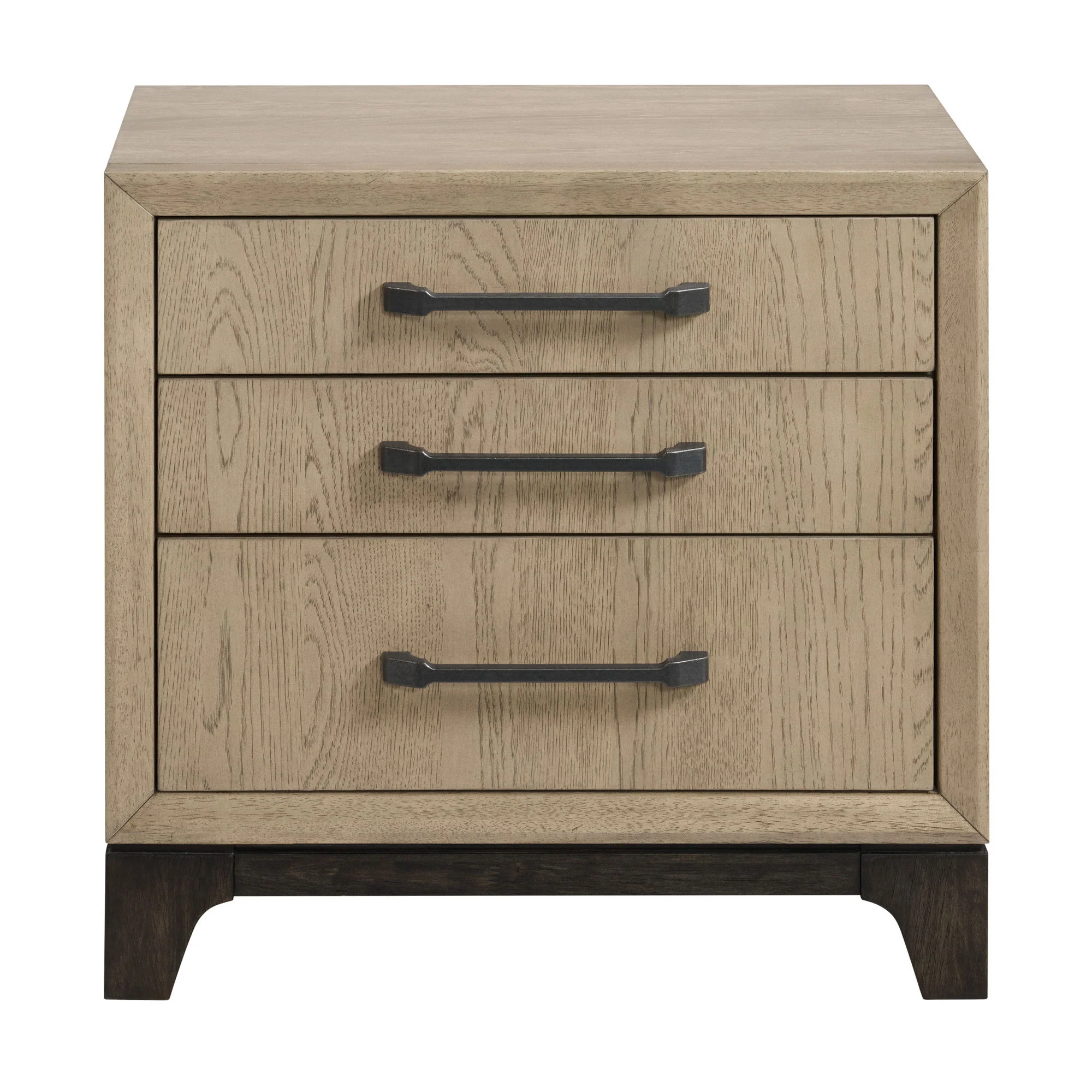 3 Drawer Nightstand With USB Charging Port - Brown - Image 2