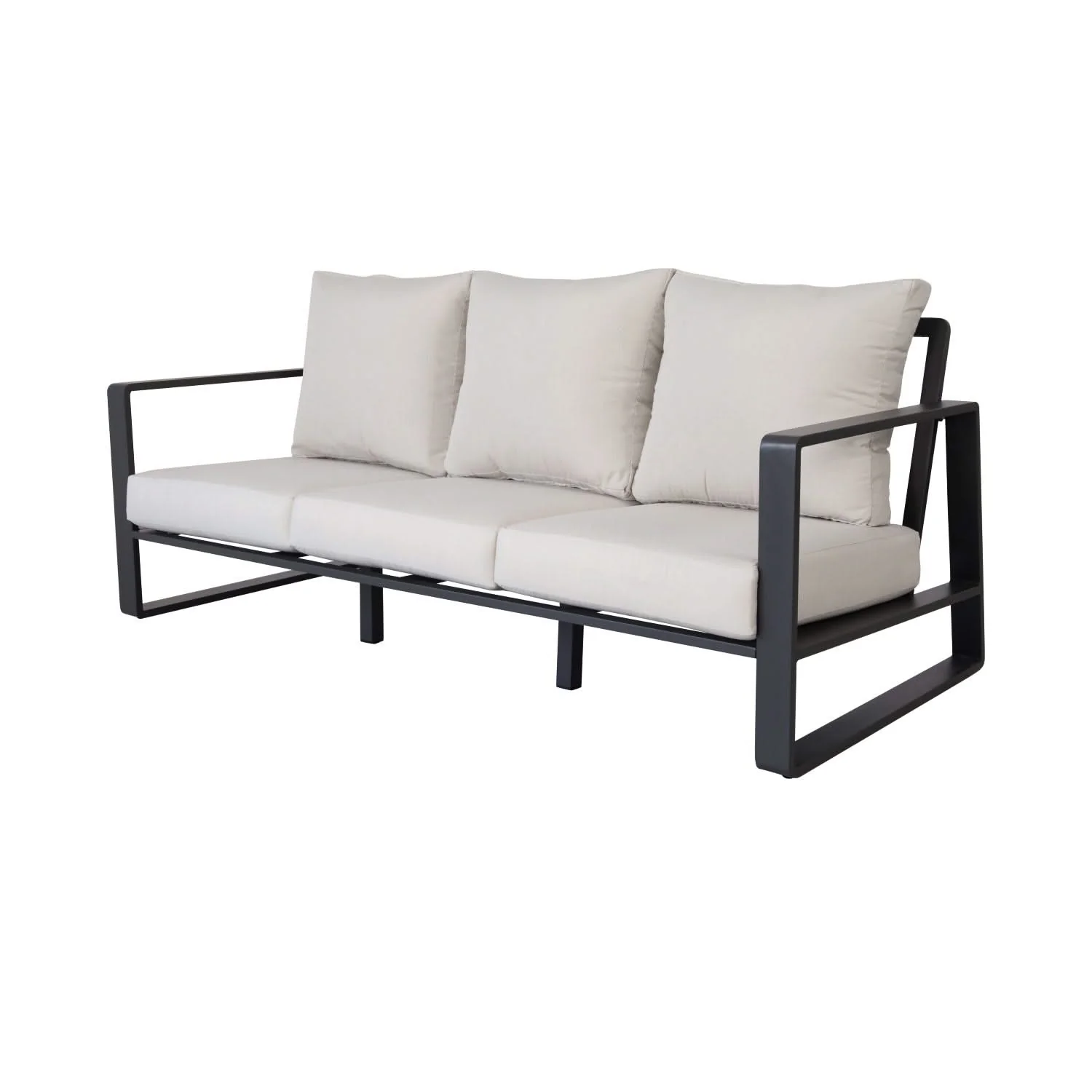 3 Person Sofa With Rectangular Coffee Table, Cushions Tino Tino - Beige - Image 2