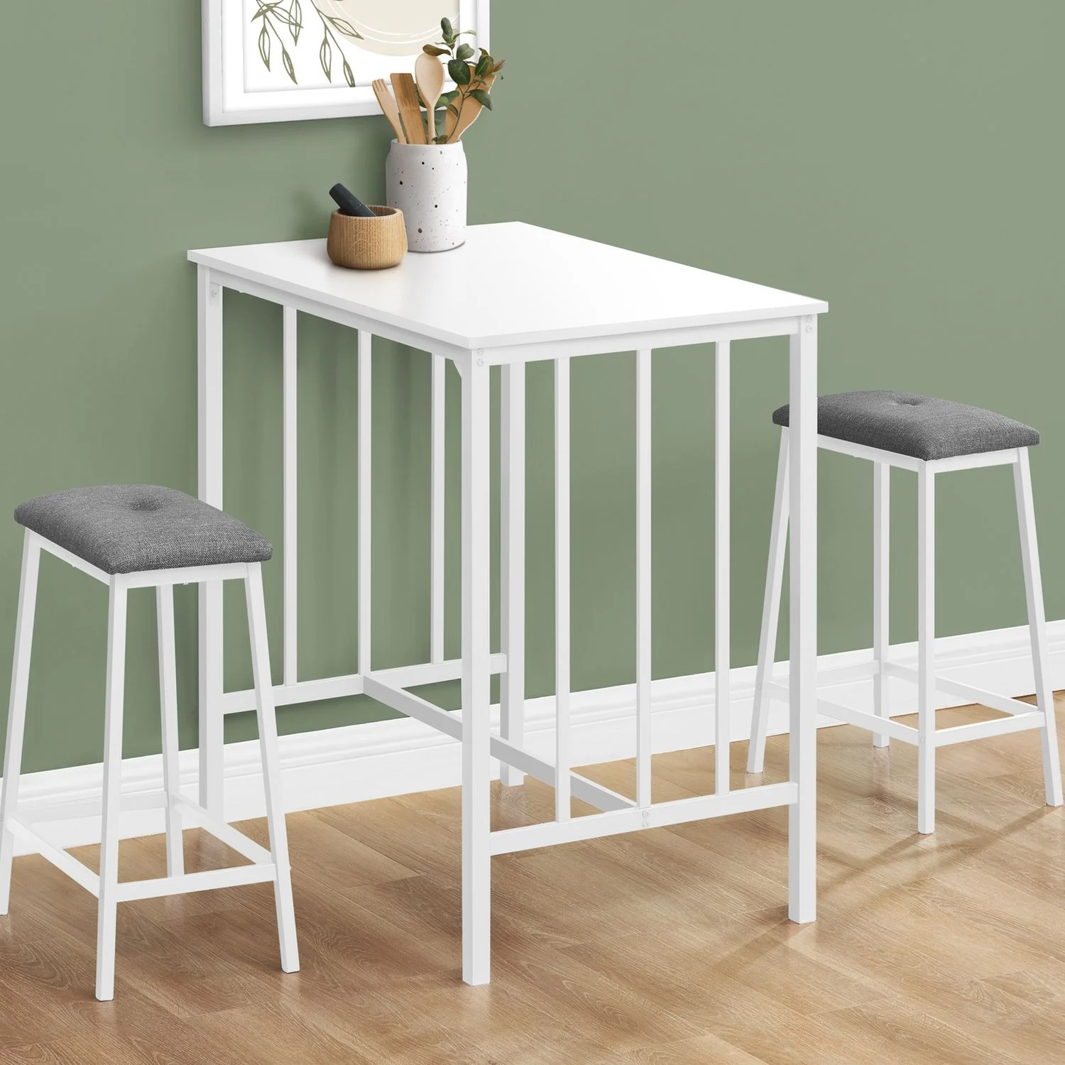 3 Pieces Dining Set, Counter Height, Rectangular, Small, Contemporary & Modern - Image 7