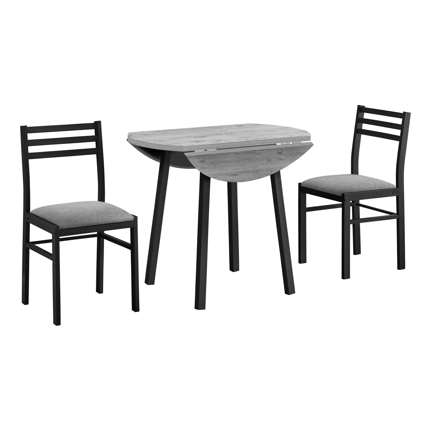 3 Pieces Dining Table Set, Small, Drop Leaf, Contemporary & Modern - Image 3