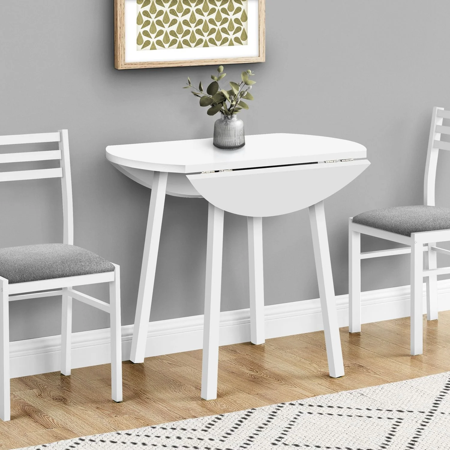 3 Pieces Dining Table Set, Small, Drop Leaf, Contemporary & Modern - Image 5