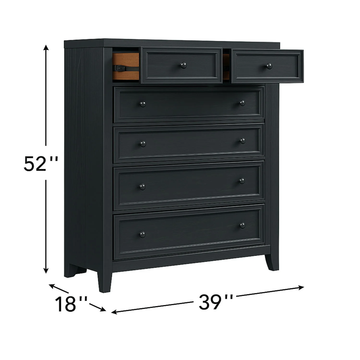 6 Drawer Chest With Knobs And Smooth Slides - Image 4
