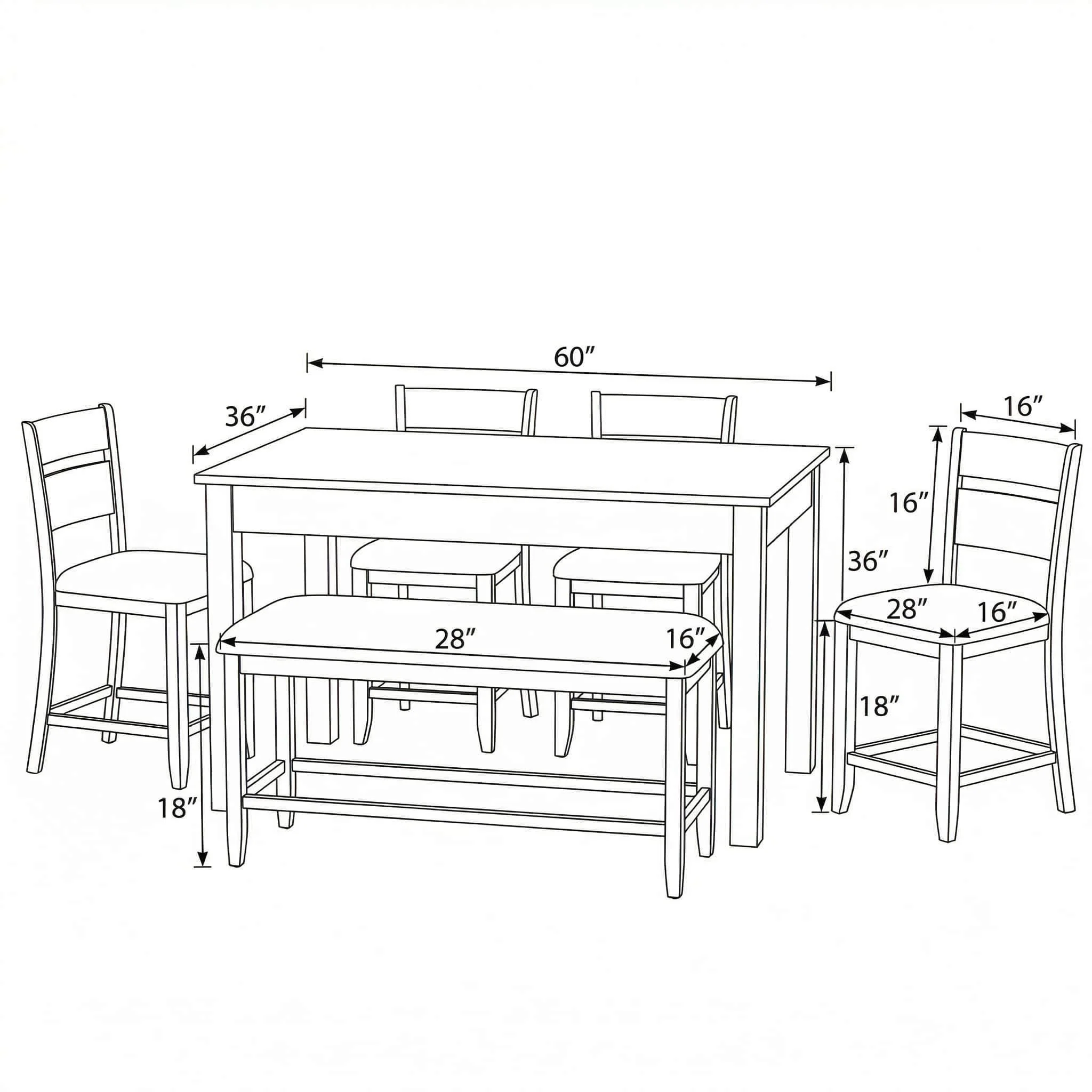 6 Piece Gathering Dining Set - Image 3