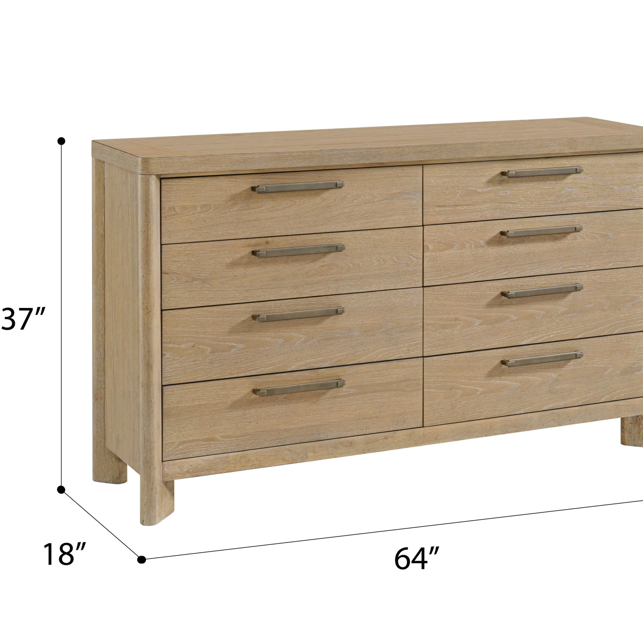 8 Drawer Dresser - Tan - Wood - Image 2