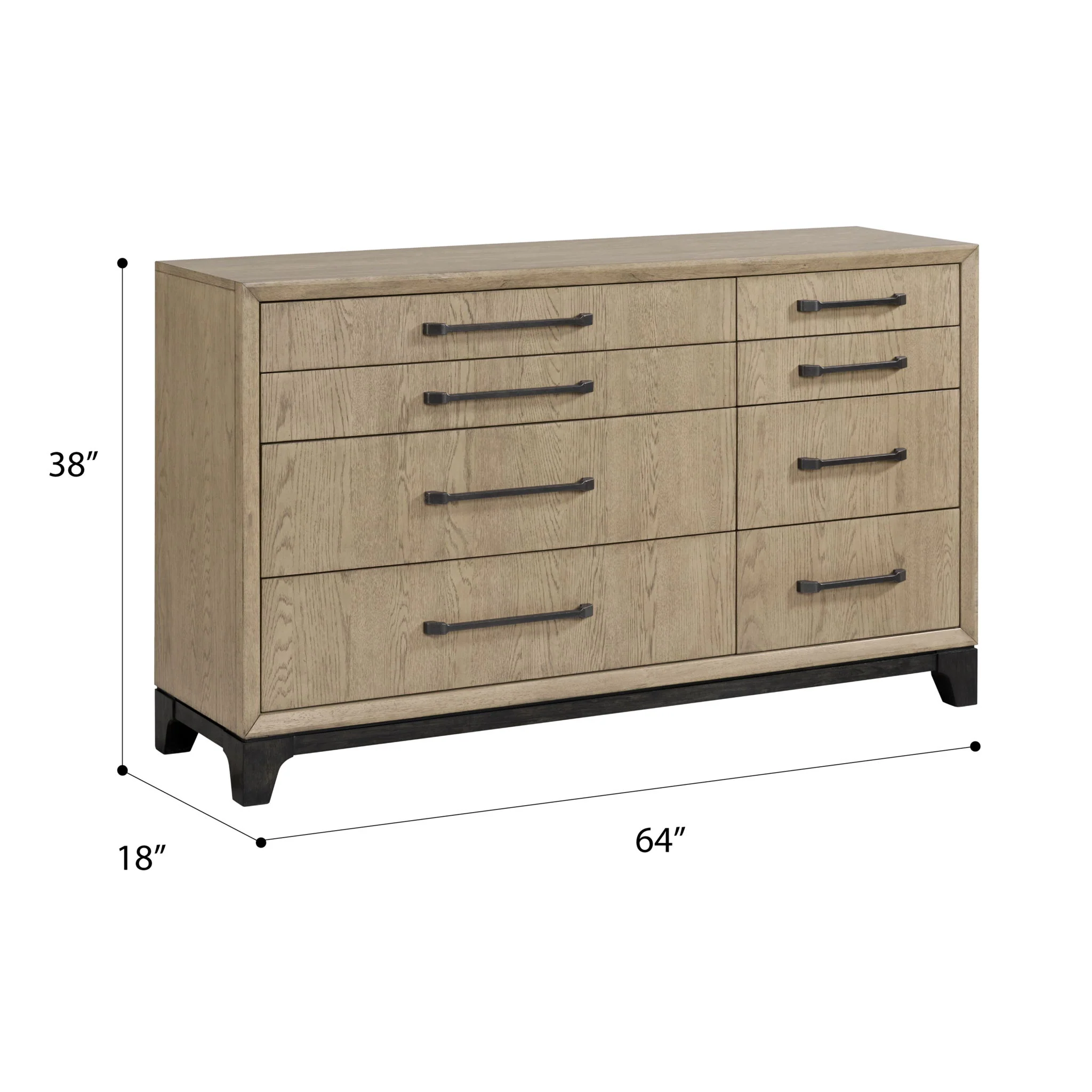 8 Drawer Dresser With Feet And Pulls - Brown - Image 2