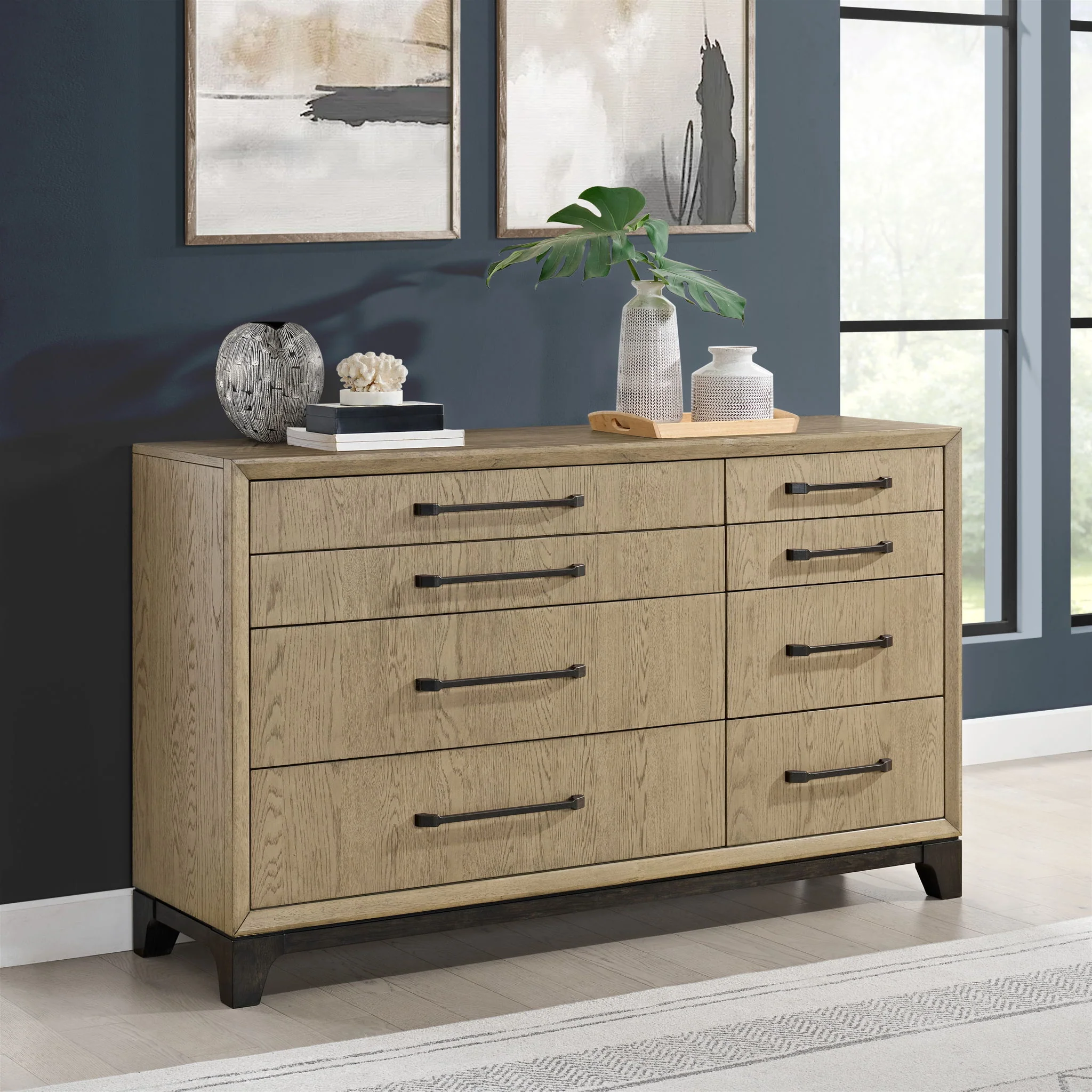 8 Drawer Dresser With Feet And Pulls - Brown - Image 4