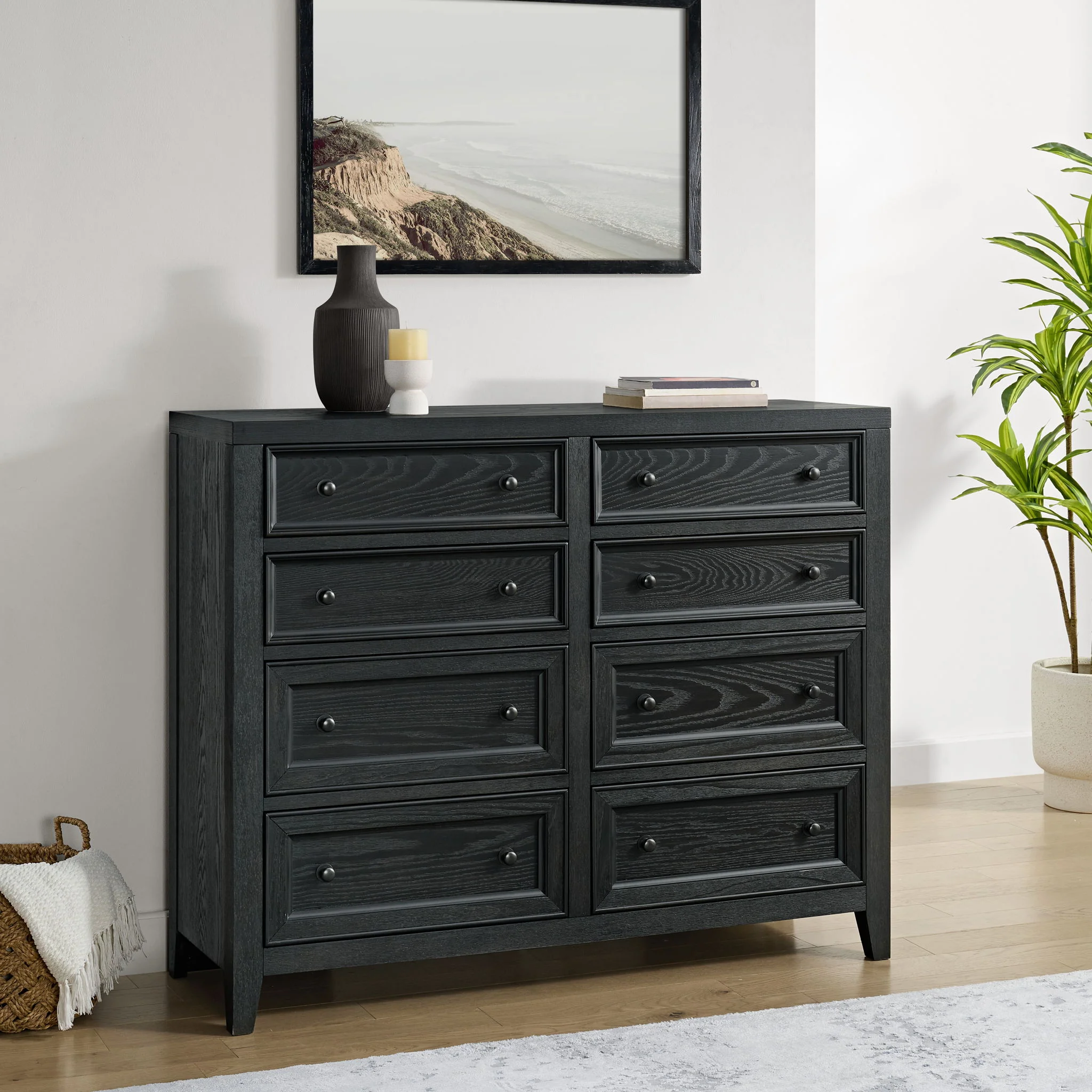 8 Drawer Dresser With Framed Fronts And Smooth Metal Glides - Image 4