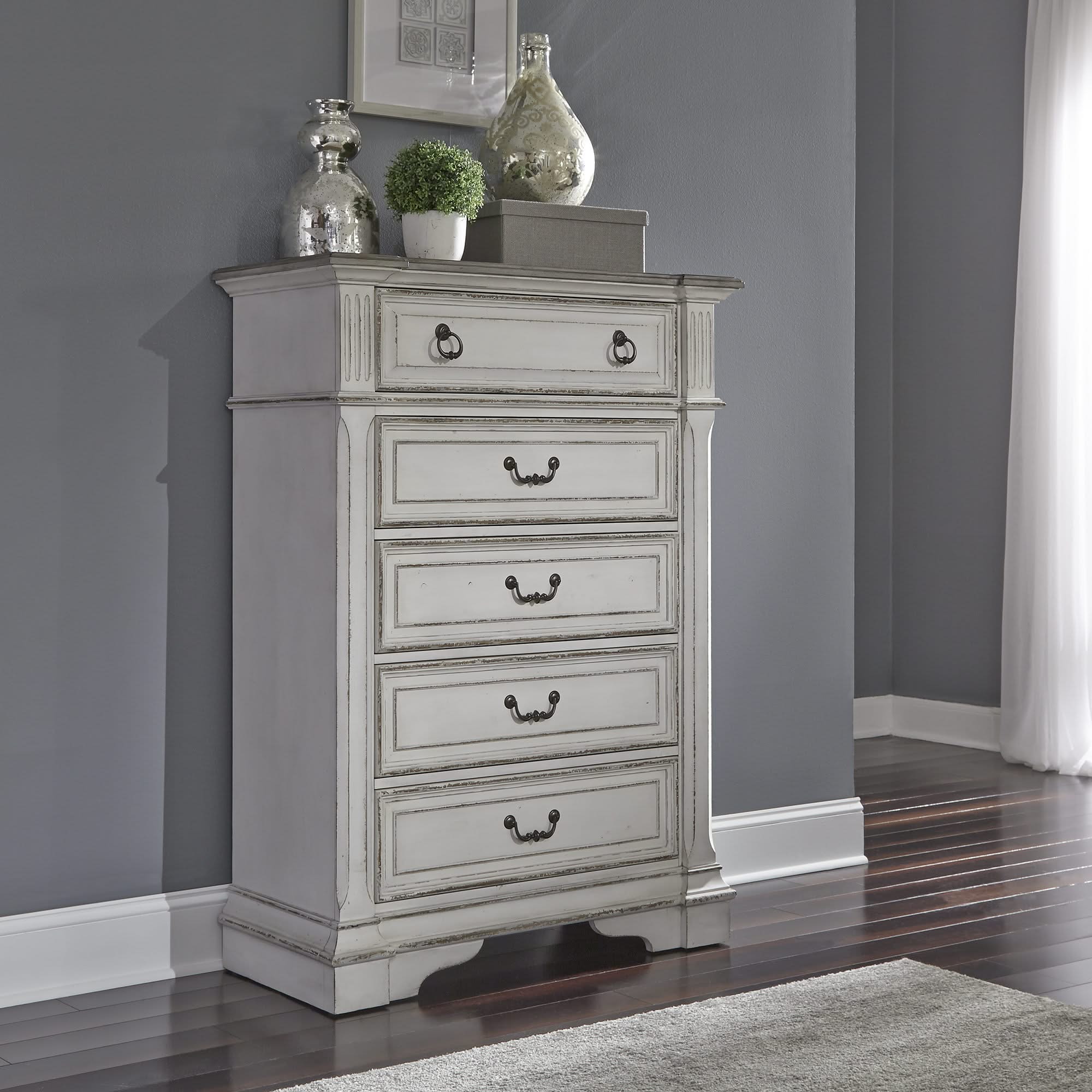 Abbey Park - 5 Drawer Chest - Antique White - Image 3