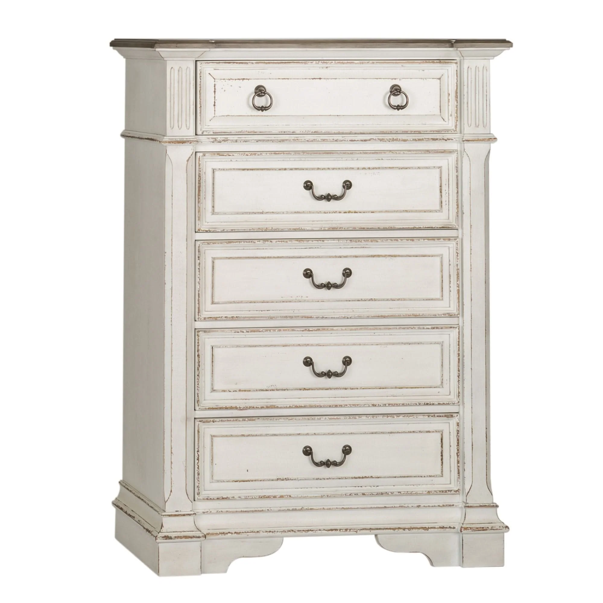 Abbey Park - 5 Drawer Chest - Antique White - Image 4