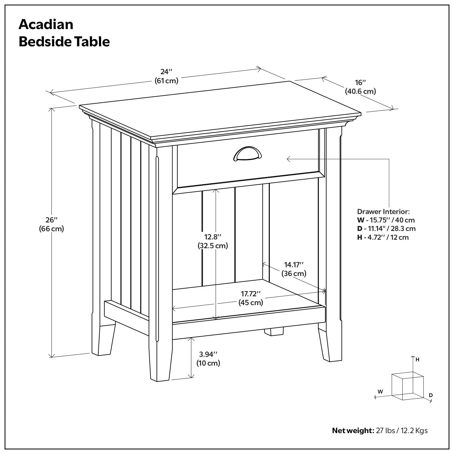 Acadian - Bedside Table, Handcrafted - Image 6