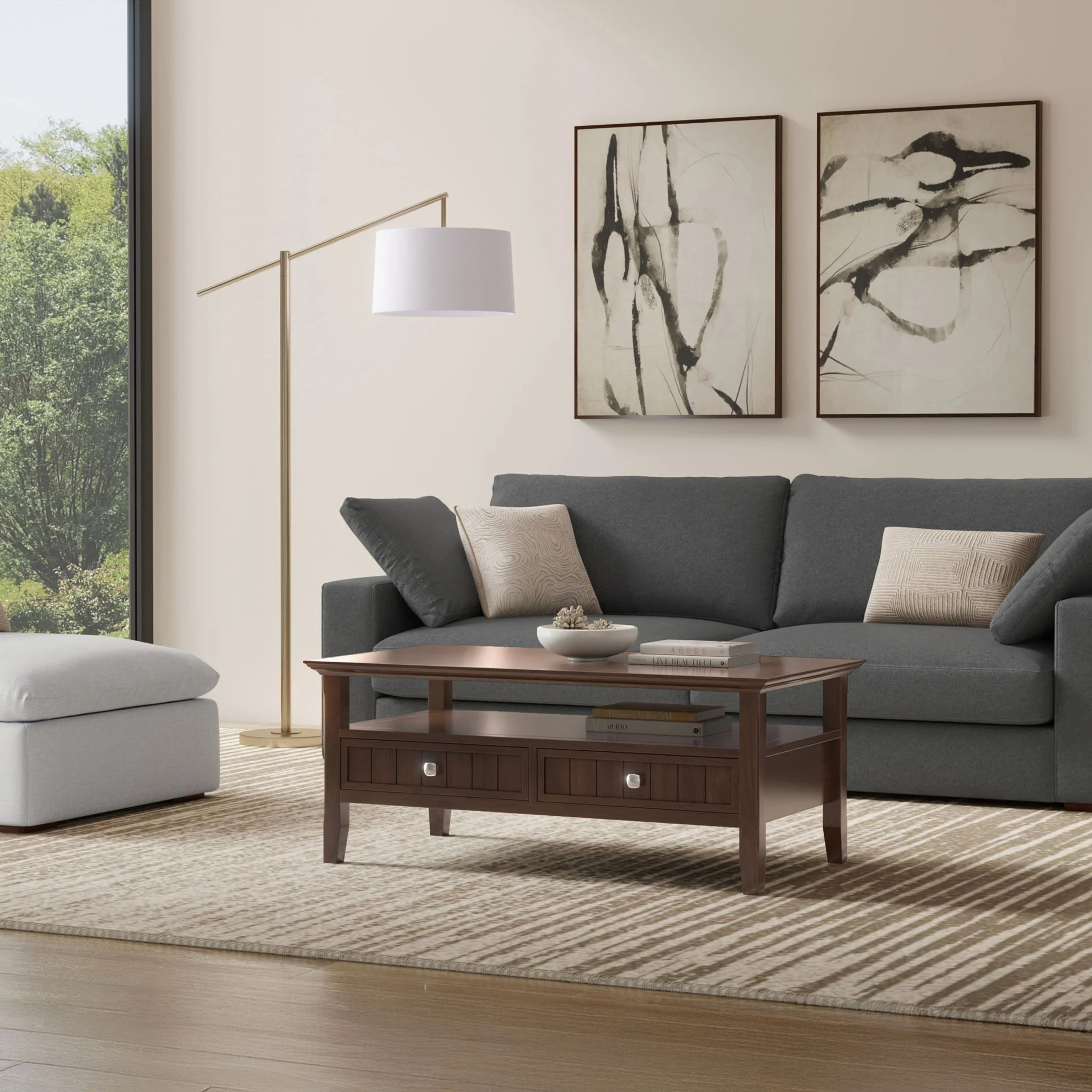 Acadian - Coffee Table With Drawer - Brown - Image 4