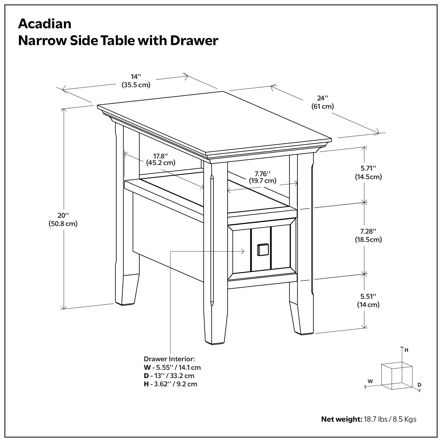 Acadian - End Table With Drawer - Image 11