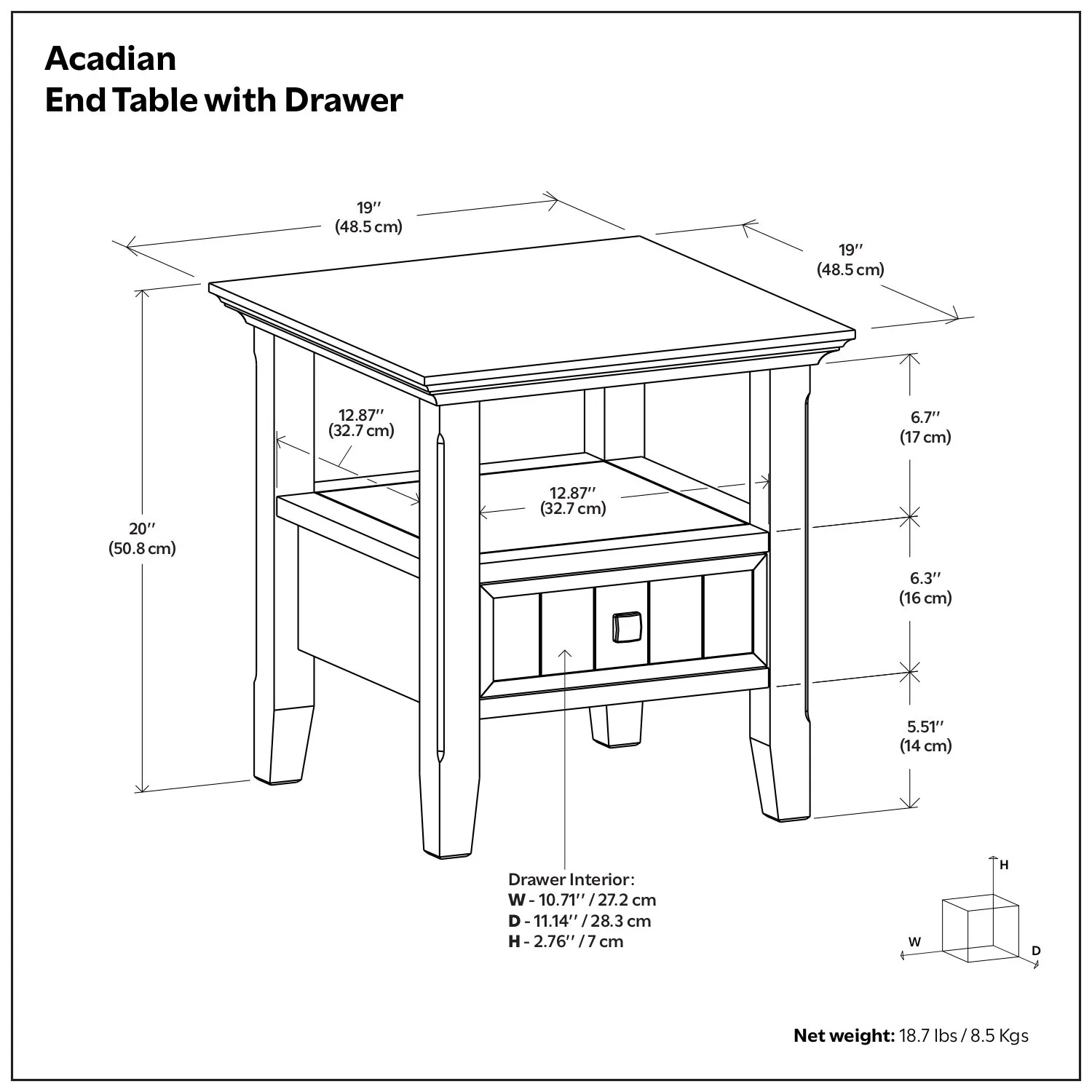 Acadian - End Table With Drawer - Image 4