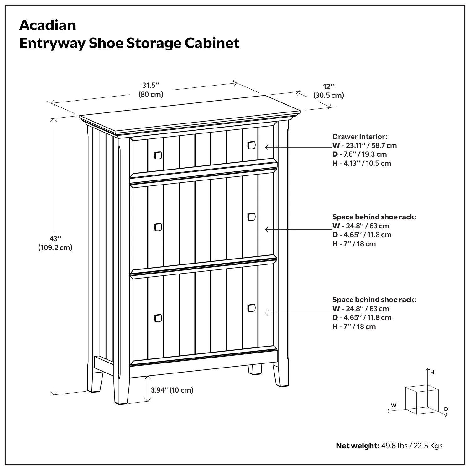 Acadian - Entryway Shoe Storage Cabinet - Brown - Image 4