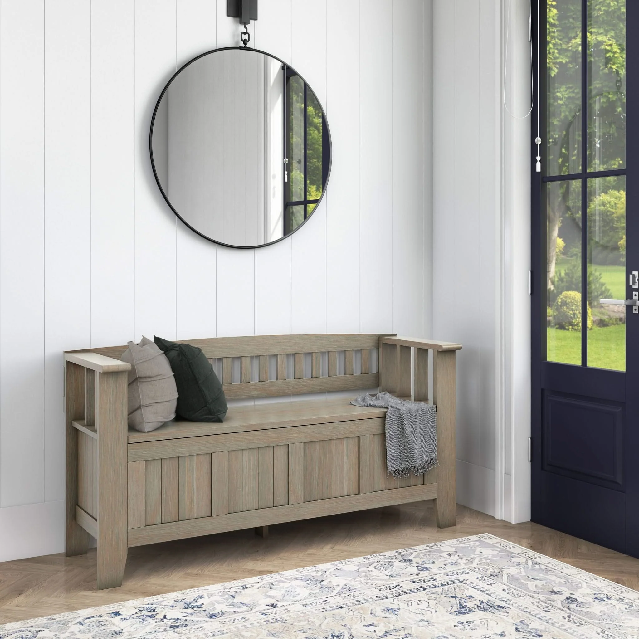 Acadian - Entryway Storage Bench, Handcrafted - Image 12