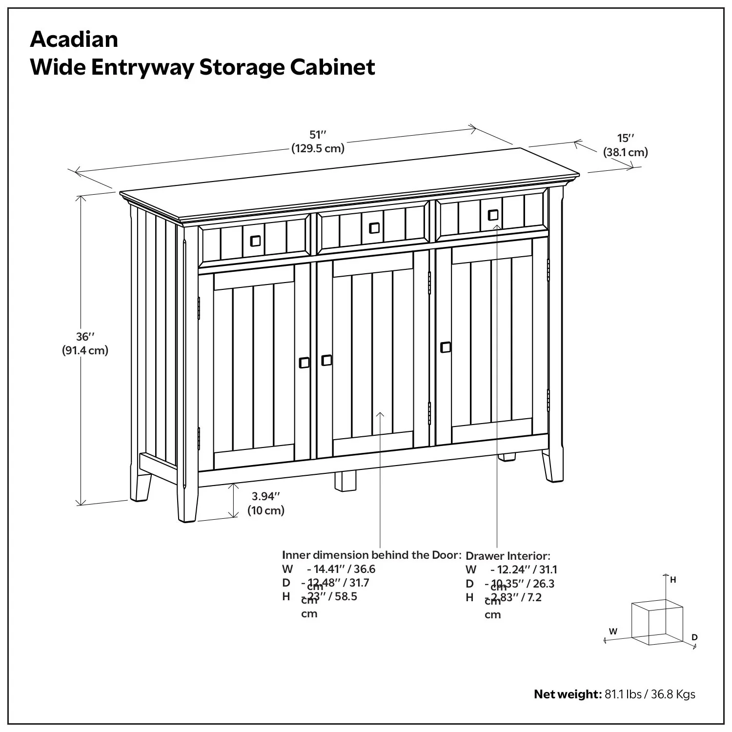 Acadian - Entryway Storage Cabinet - Brown - Image 3