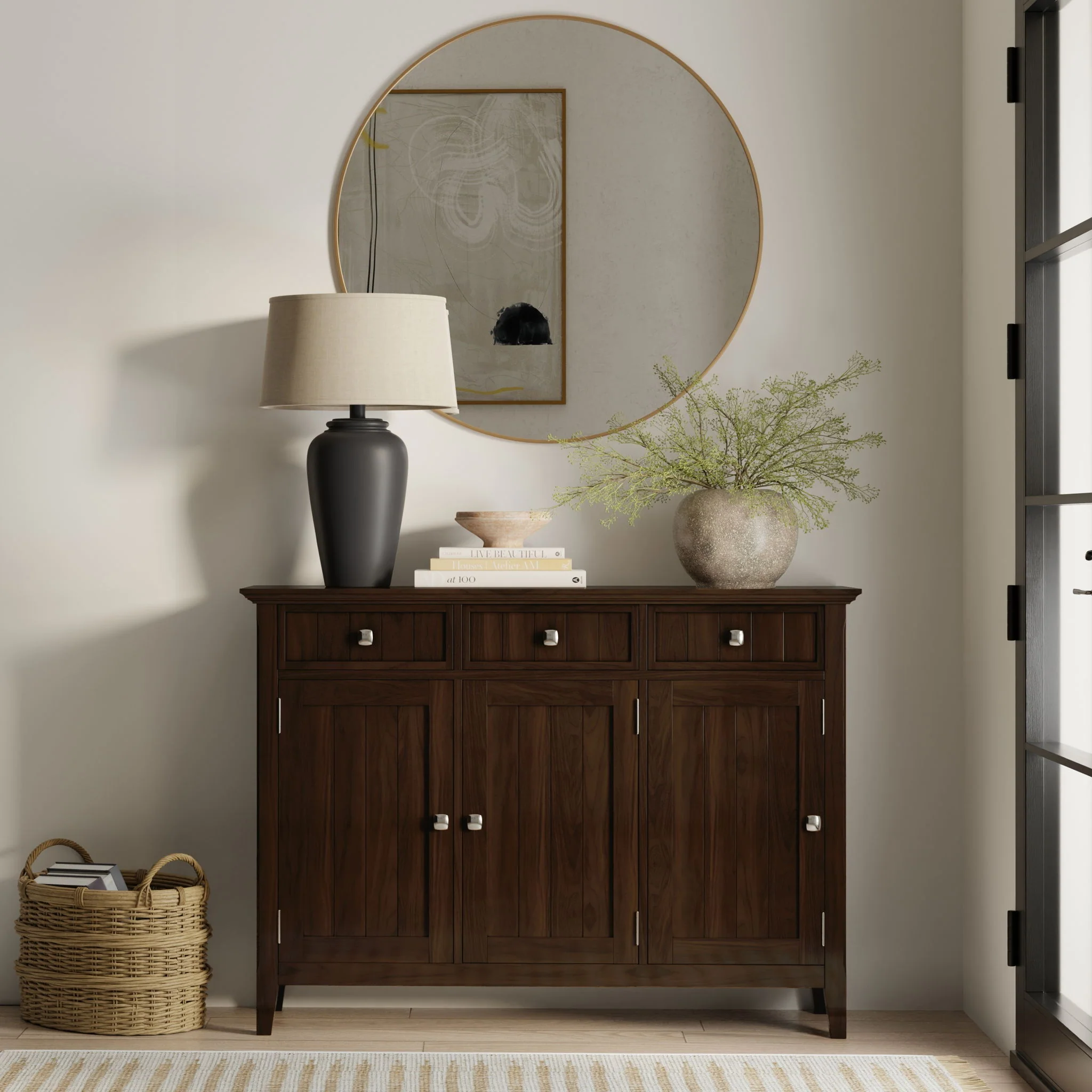 Acadian - Entryway Storage Cabinet - Brown - Image 4