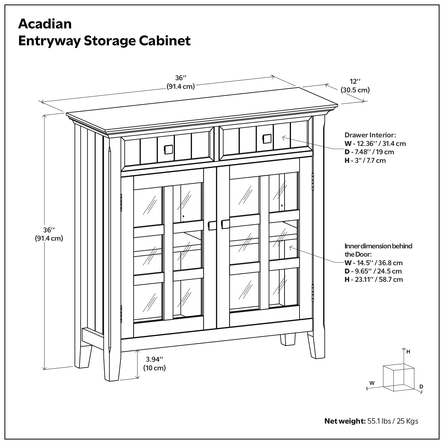 Acadian - Handcrafted Entryway Storage Cabinet - Image 8