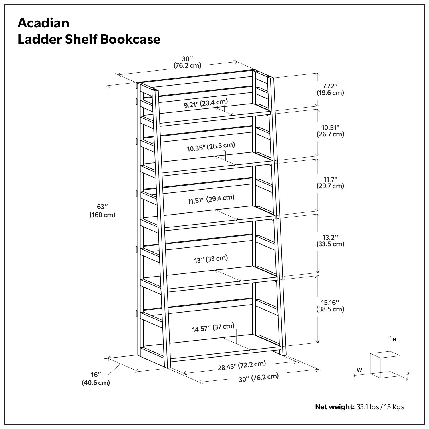 Acadian - Handcrafted Ladder Shelf Bookcase - Image 11