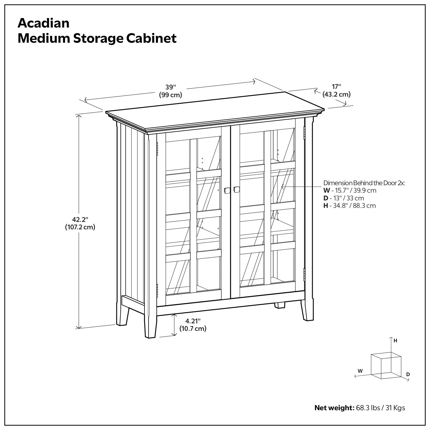 Acadian - Medium Storage Cabinet, Handcrafted - Image 7