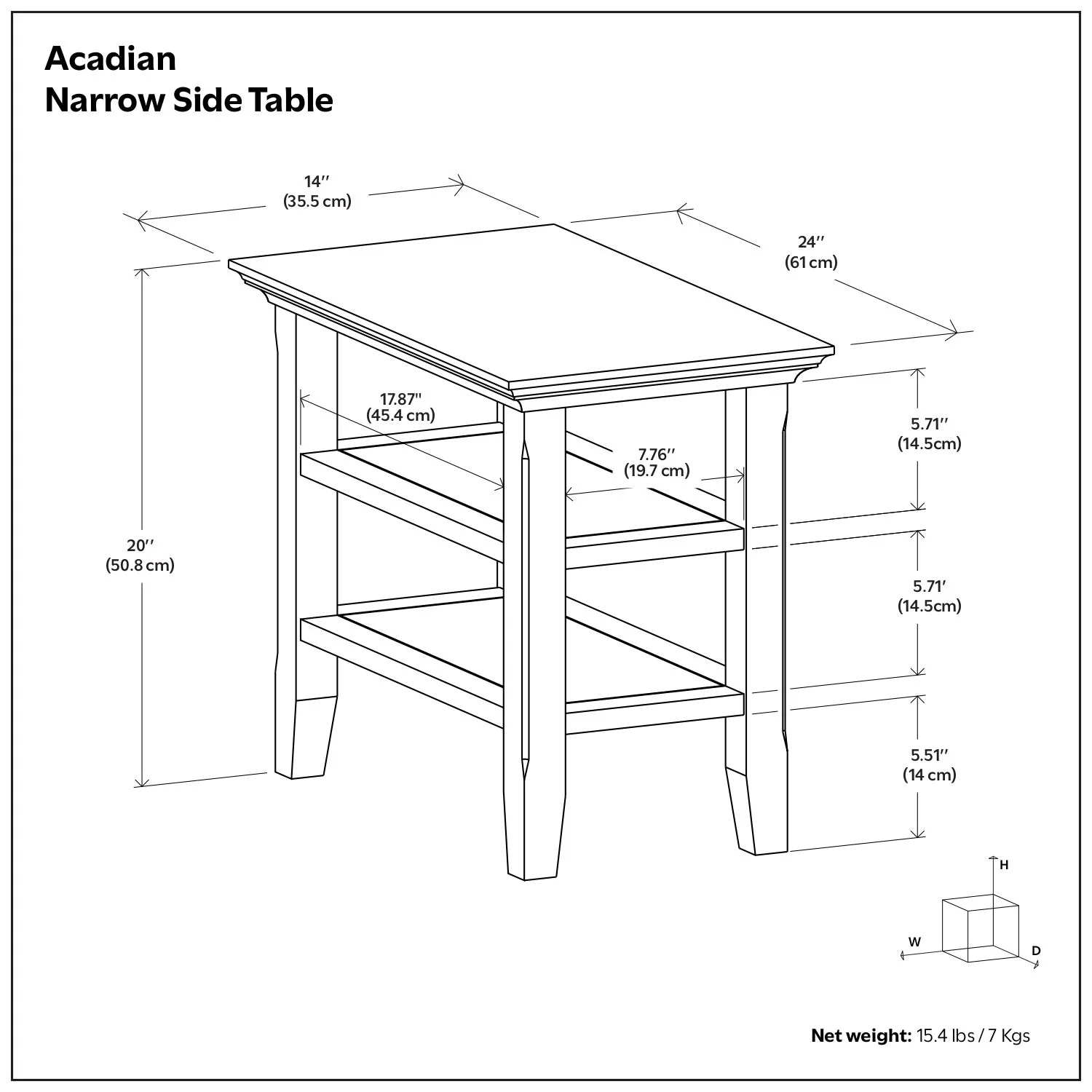 Acadian - Narrow Side Table - Rustic Brown - Image 3