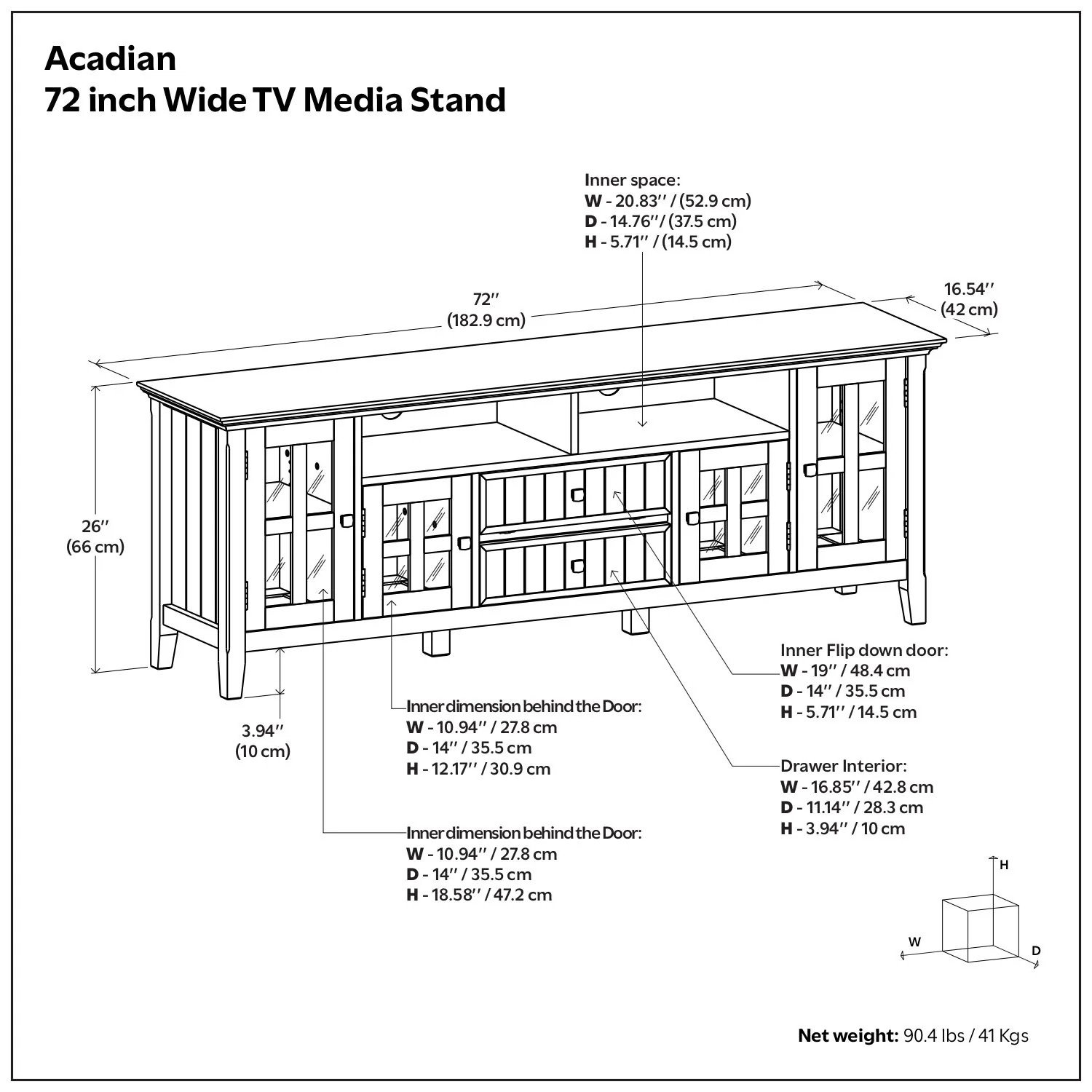 Acadian - Wide TV Media Stand - Brown - Image 4