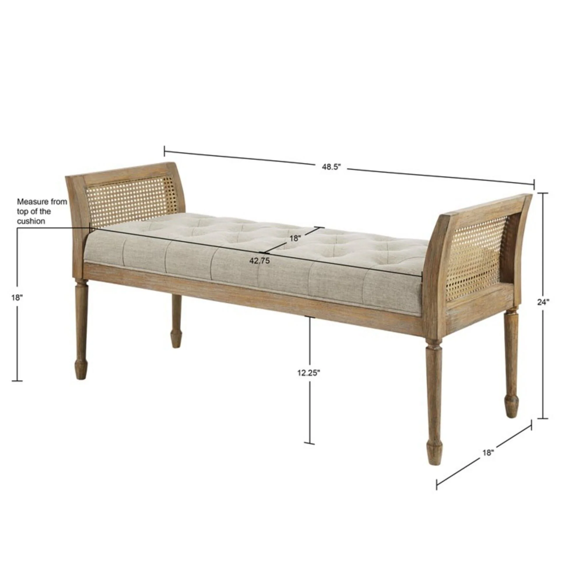 Accent Bench With Arm - Natural - Image 4