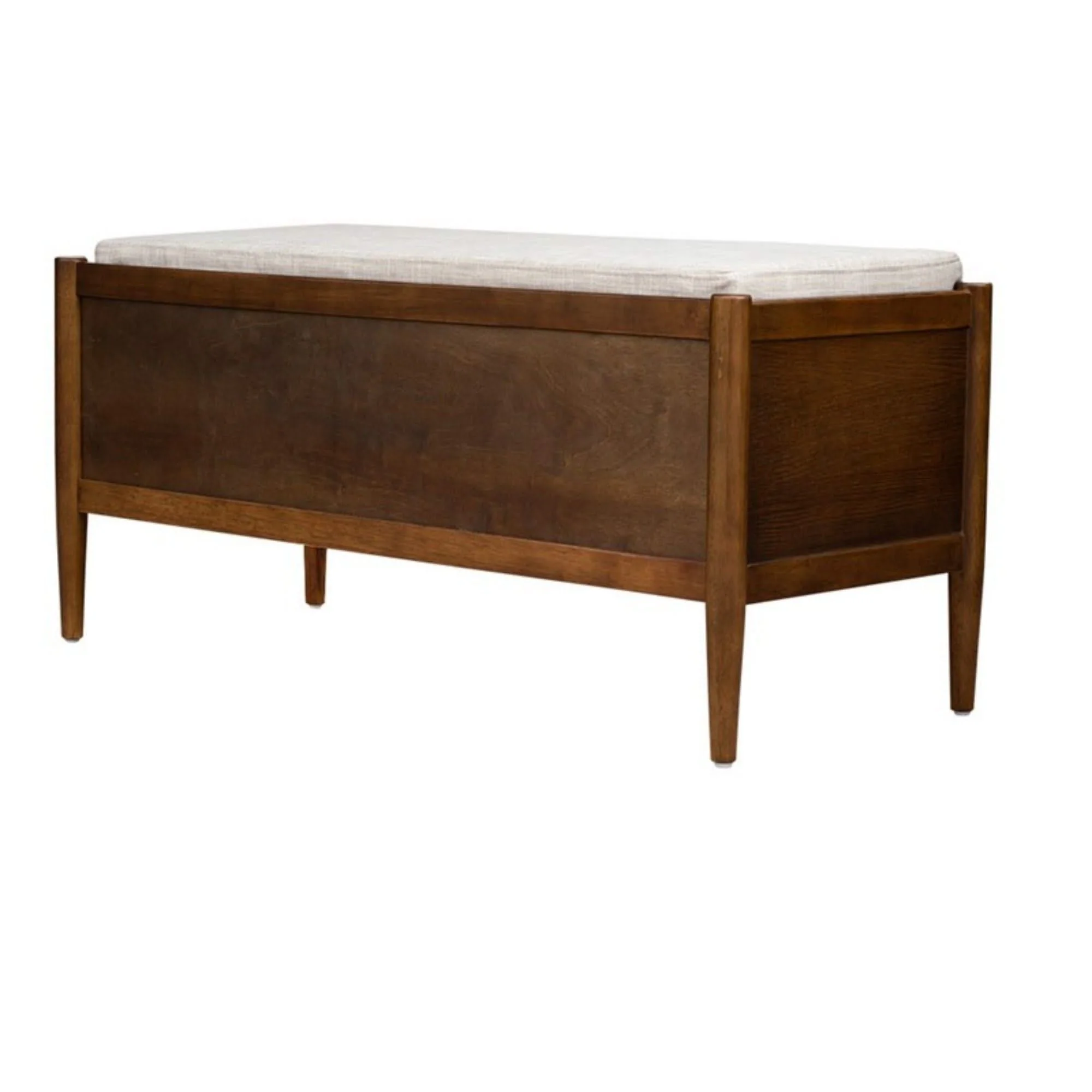 Accent Bench With Storage, Upholstered Cushion - Walnut Brown - Image 3