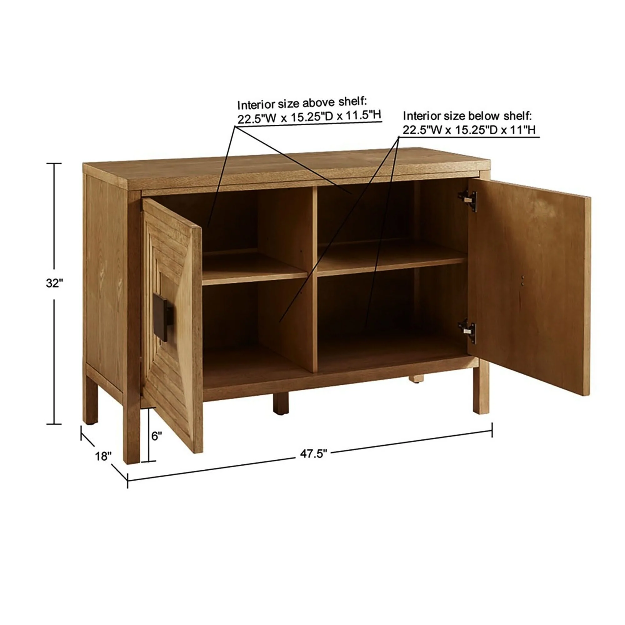 Accent Cabinet With Adjustable Shelves - Natural - Image 3