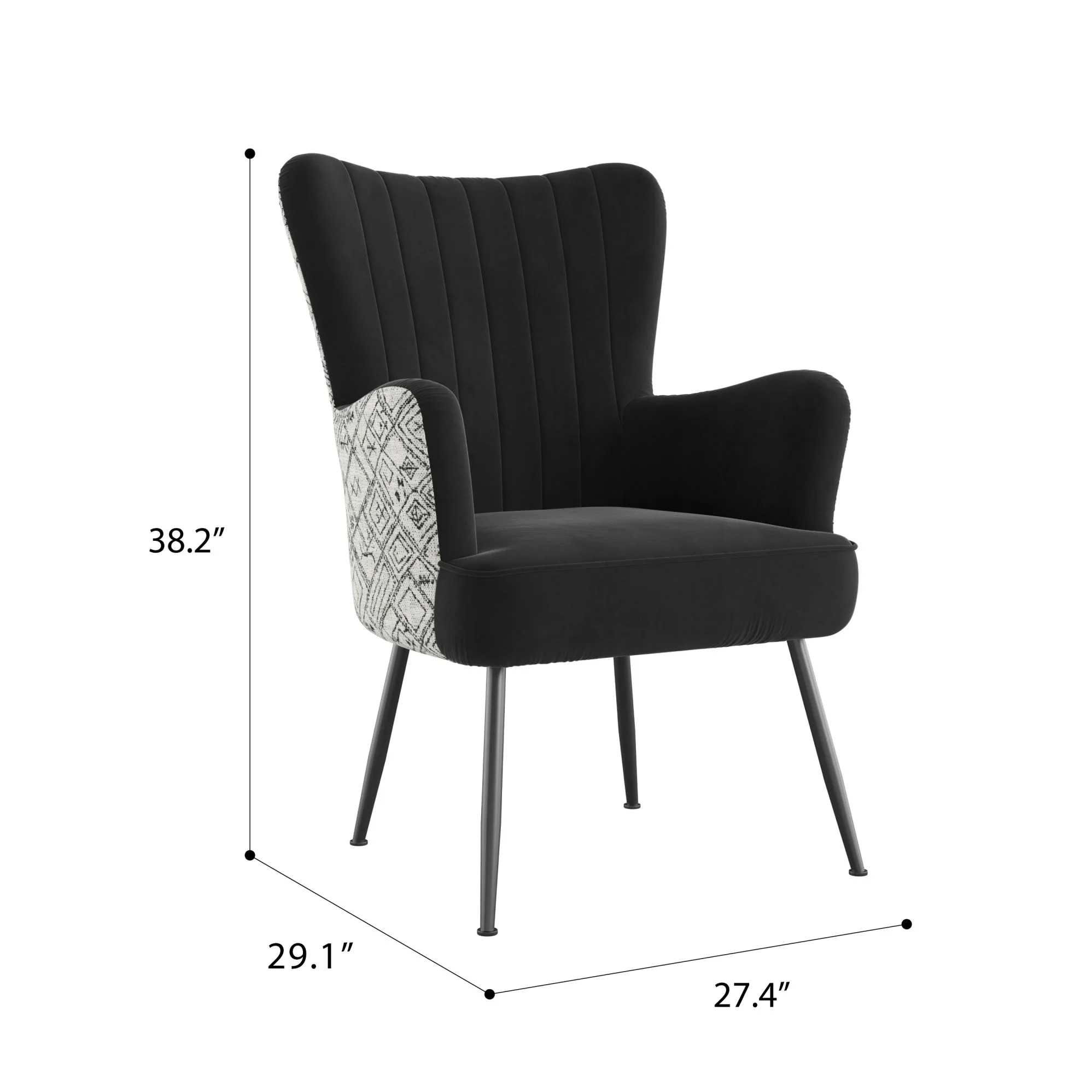 Accent Chair With Unique Print Fabric - Image 3