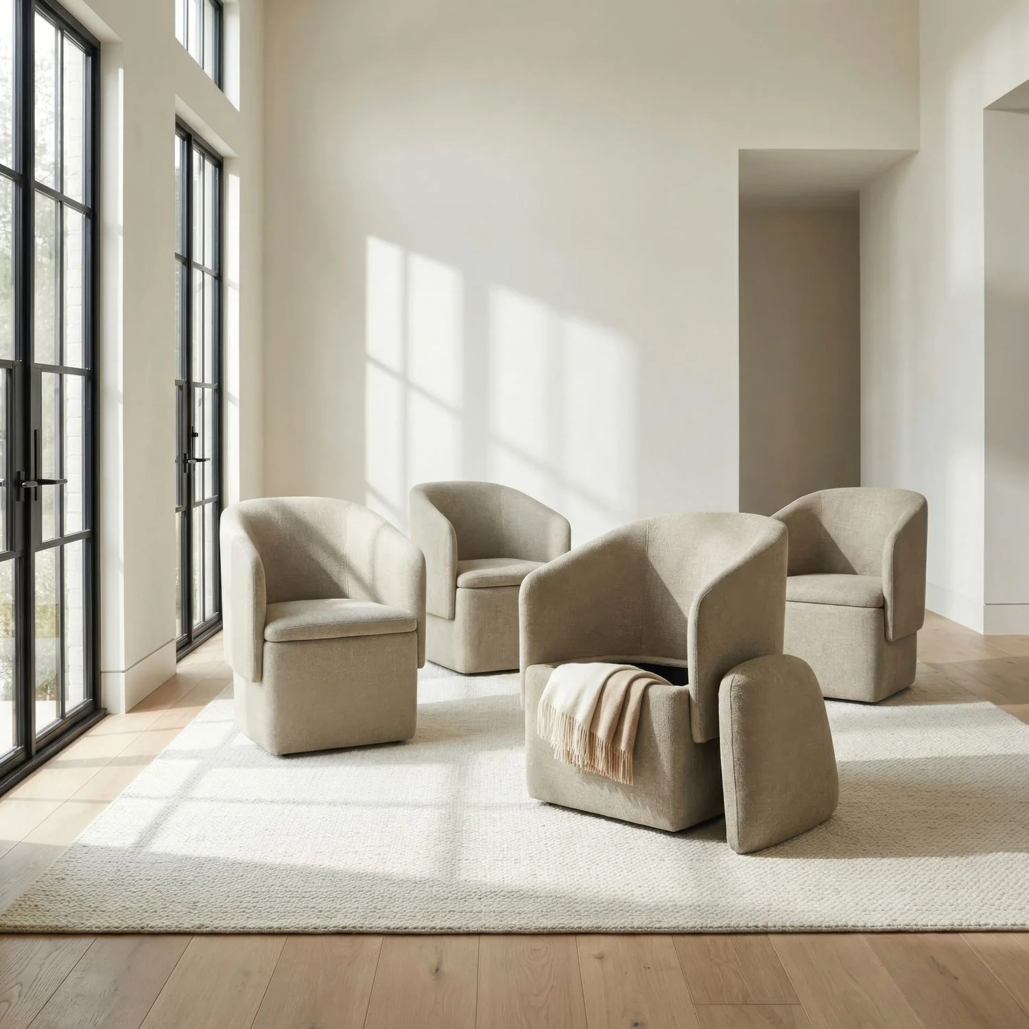 Accent Dining - Accent Storage Dining Chair With Casters - Image 2