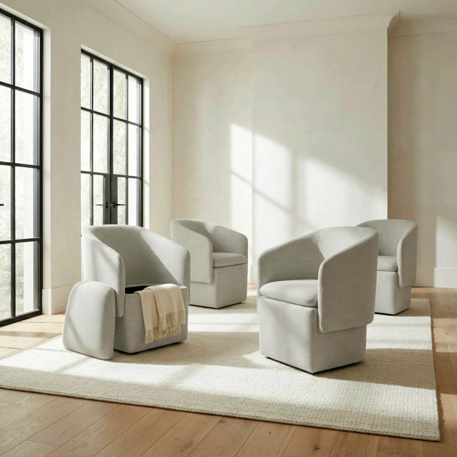 Accent Dining - Accent Storage Dining Chair With Casters - Image 4