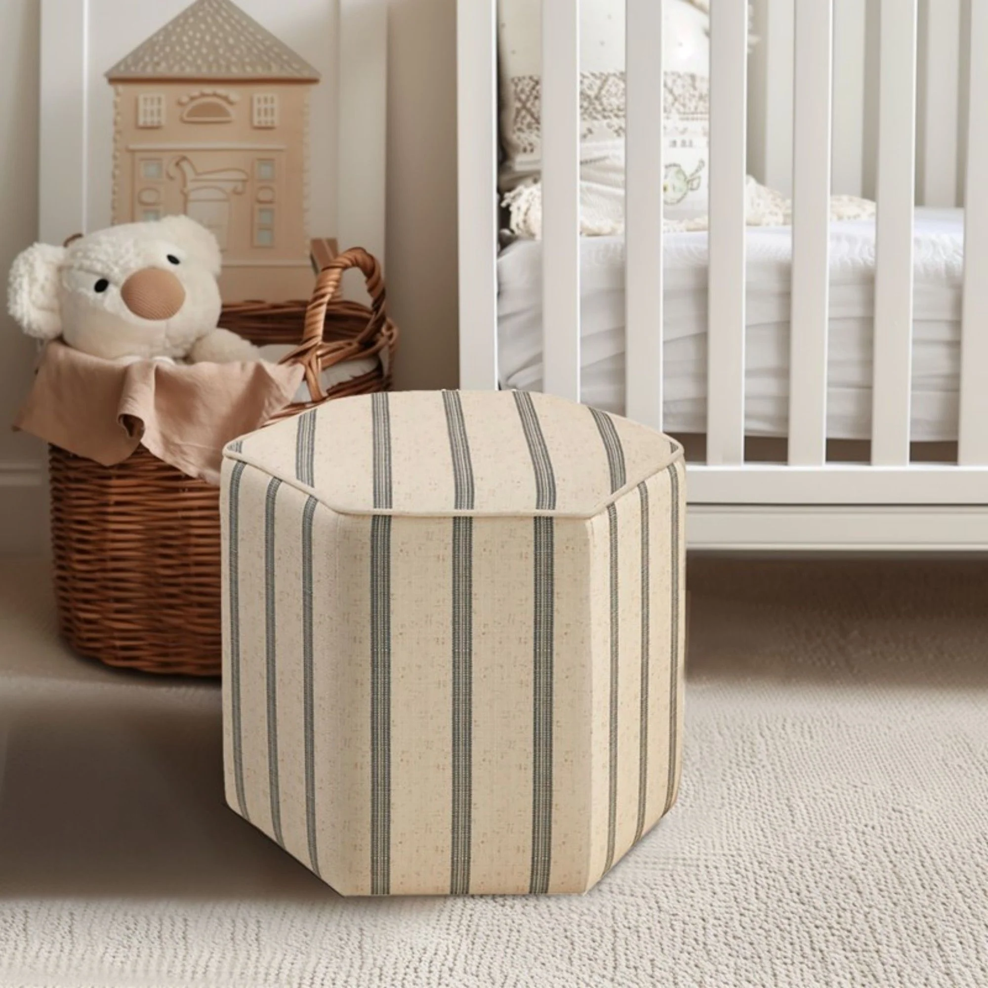 Accent Ottoman Printed Stripe - Image 2