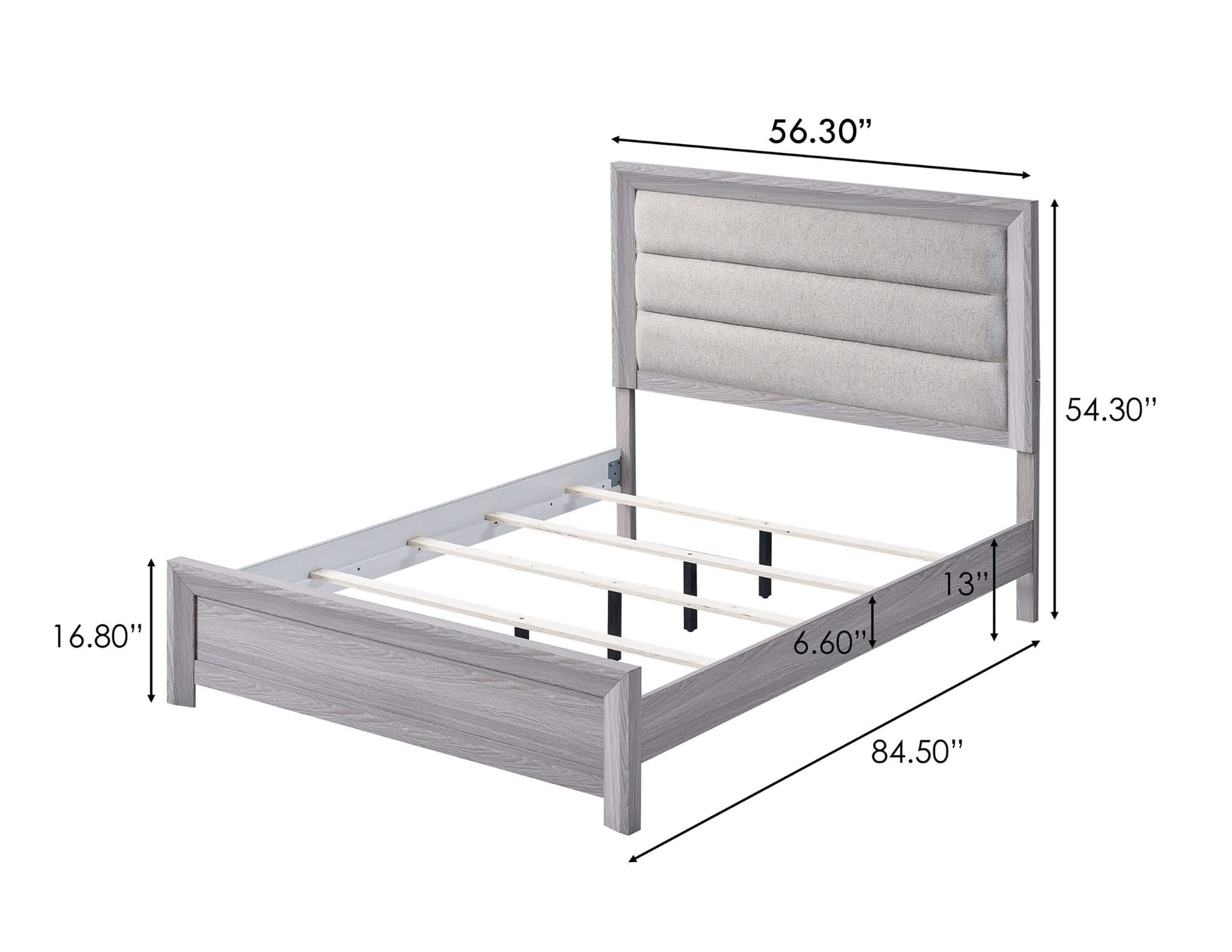 Adelaide - Full 4 Piece Upholstered Bedroom Set - Drift Wood - Image 3