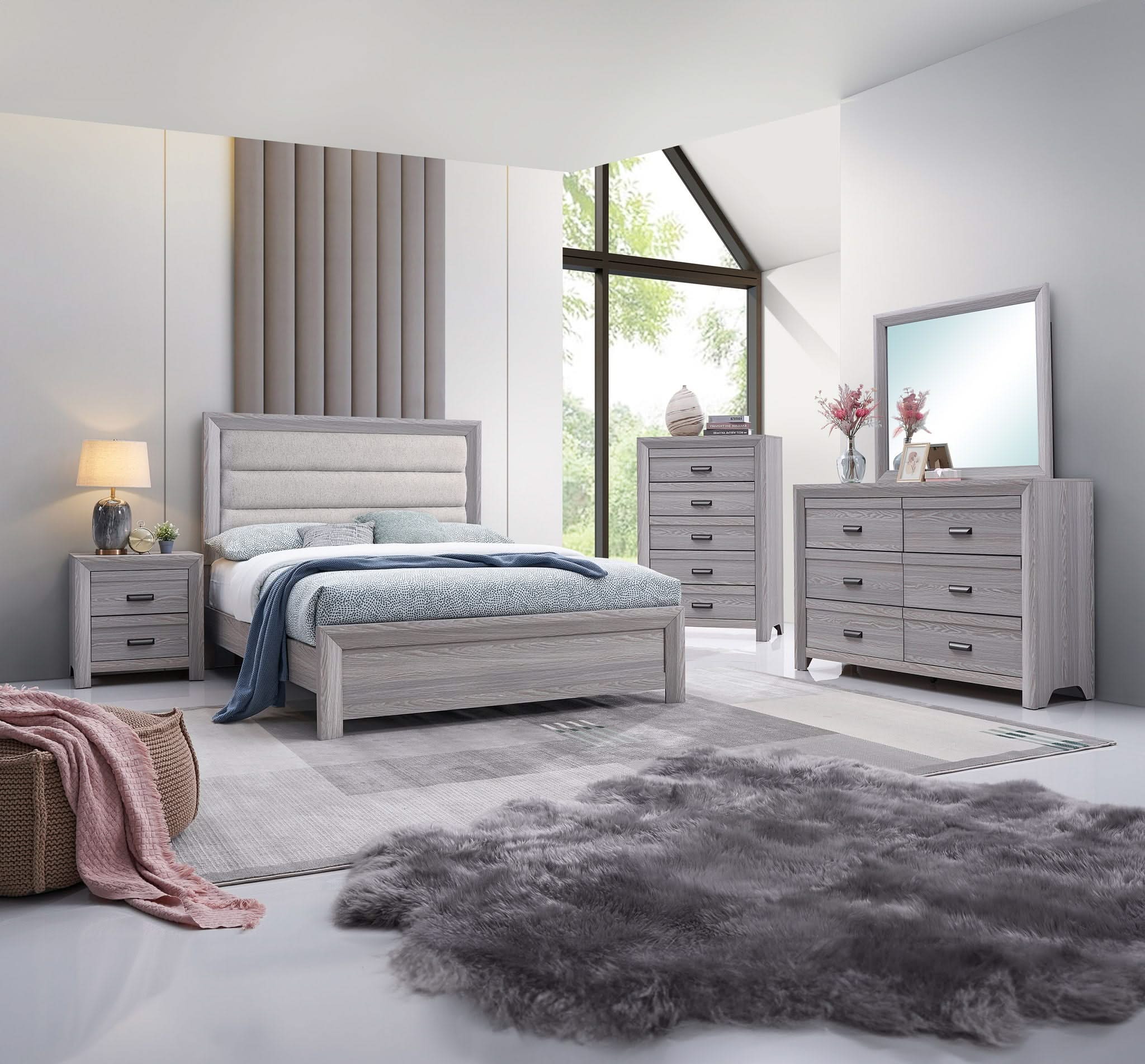 Adelaide - Upholstered Twin Bed - Drift Wood - Image 4