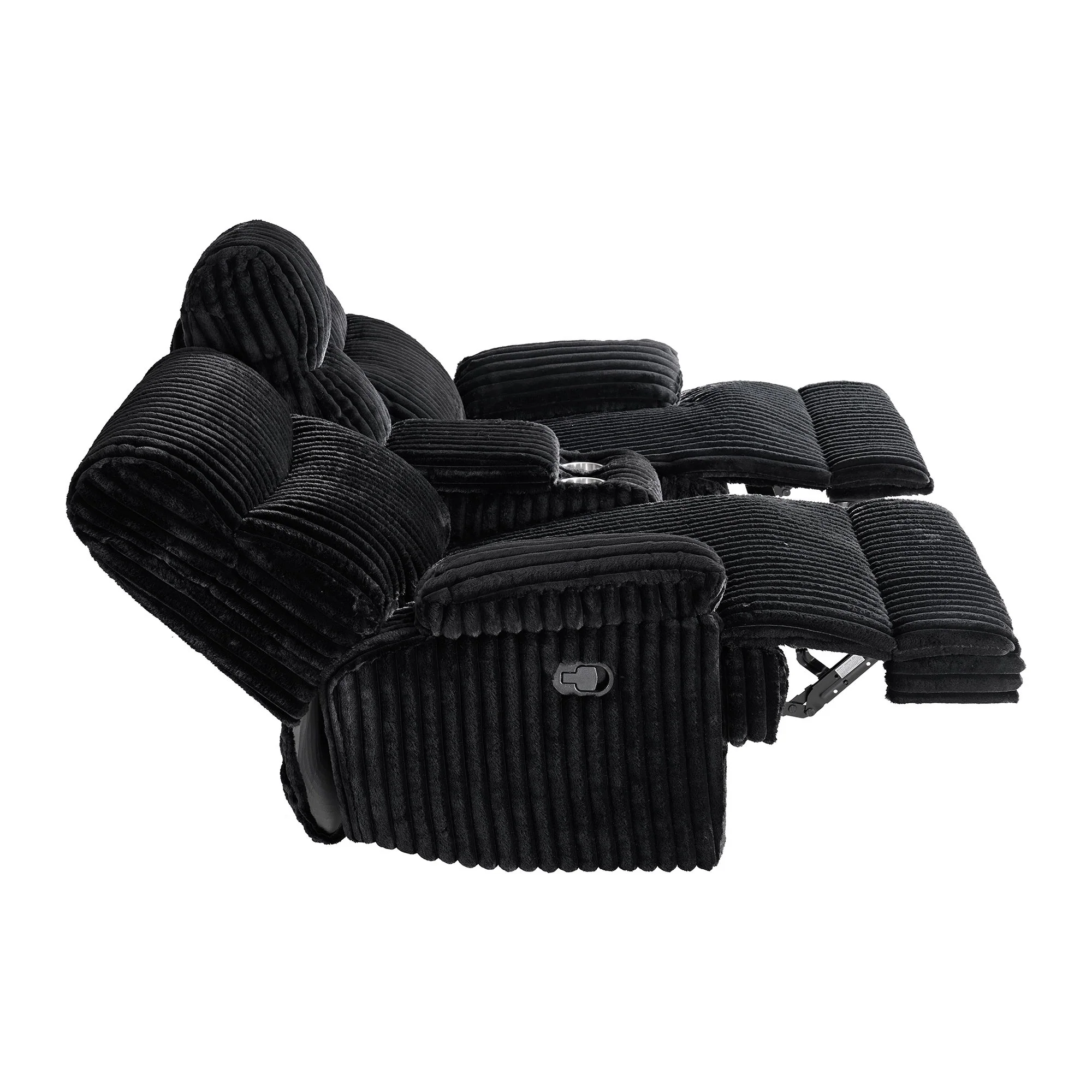 Admiral - Motion Loveseat With Console - Black - Image 2