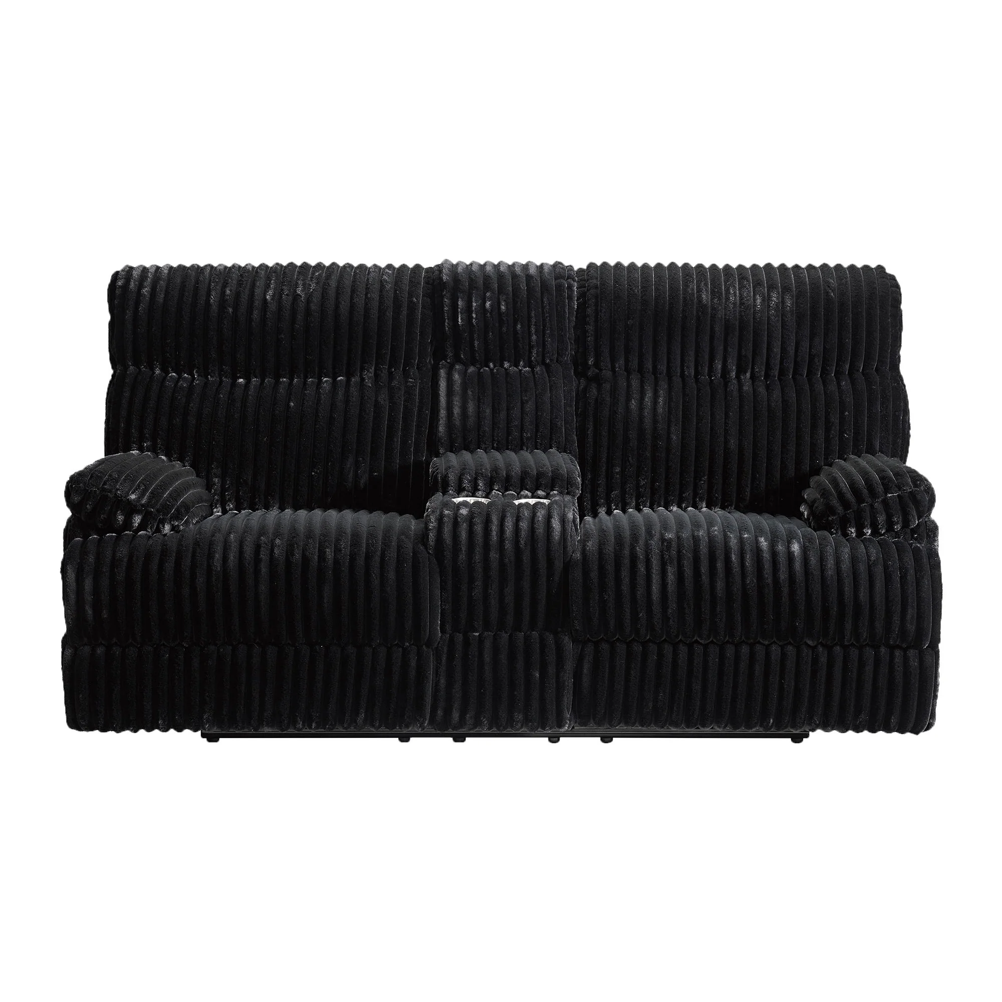 Admiral - Motion Loveseat With Console - Black - Image 3