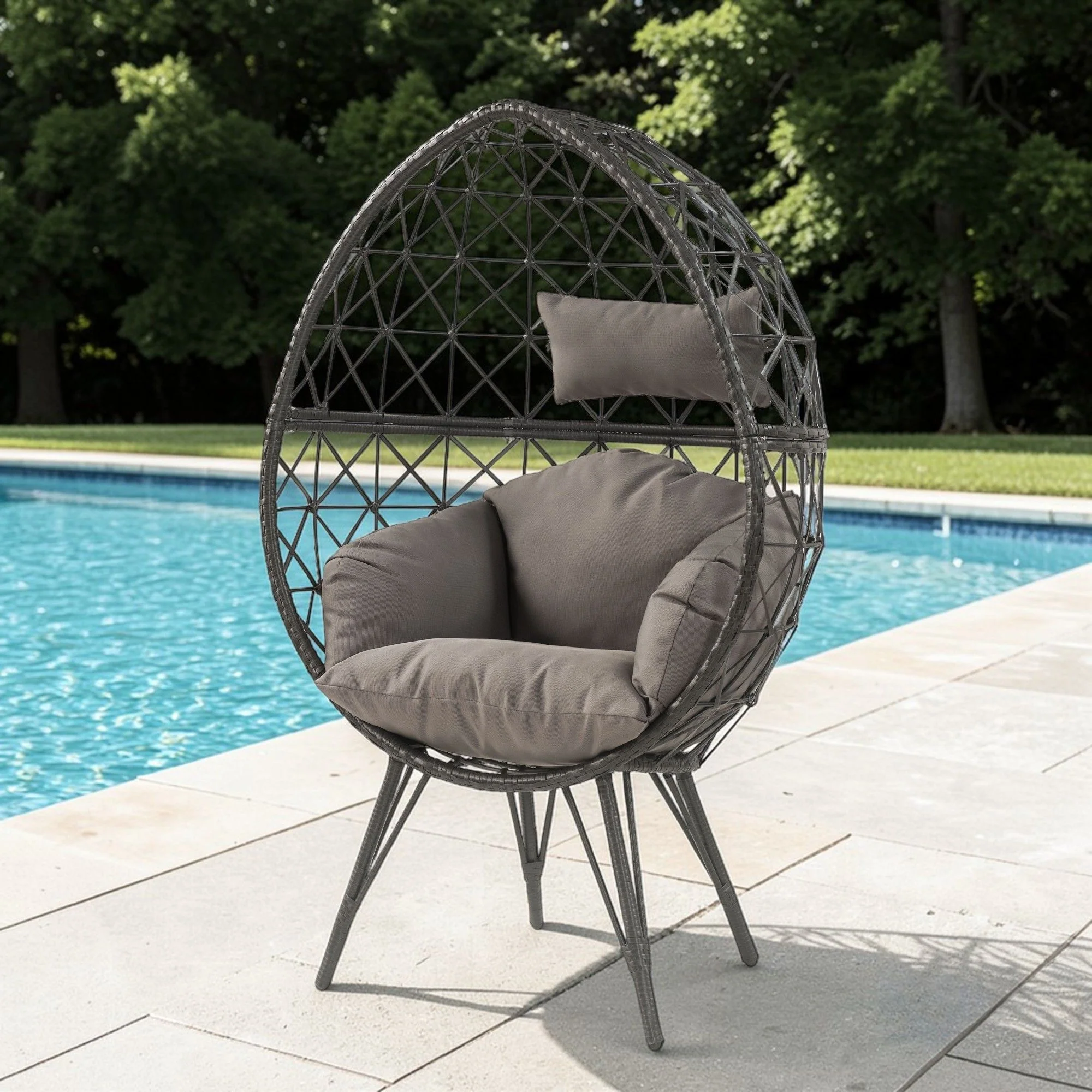 Aeven - Patio Lounge Chair - Light Gray - Image 3
