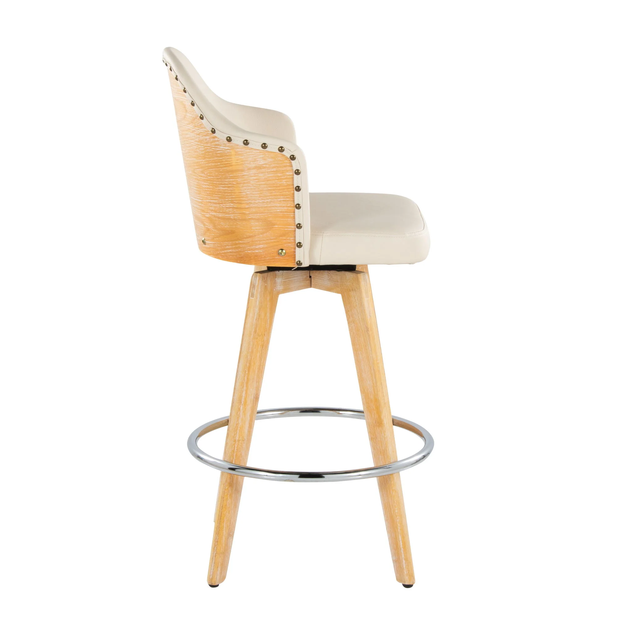 Ahoy - Contemporary Fixed Height Counter Stool & Round Footrest (Set of 2) - Image 5