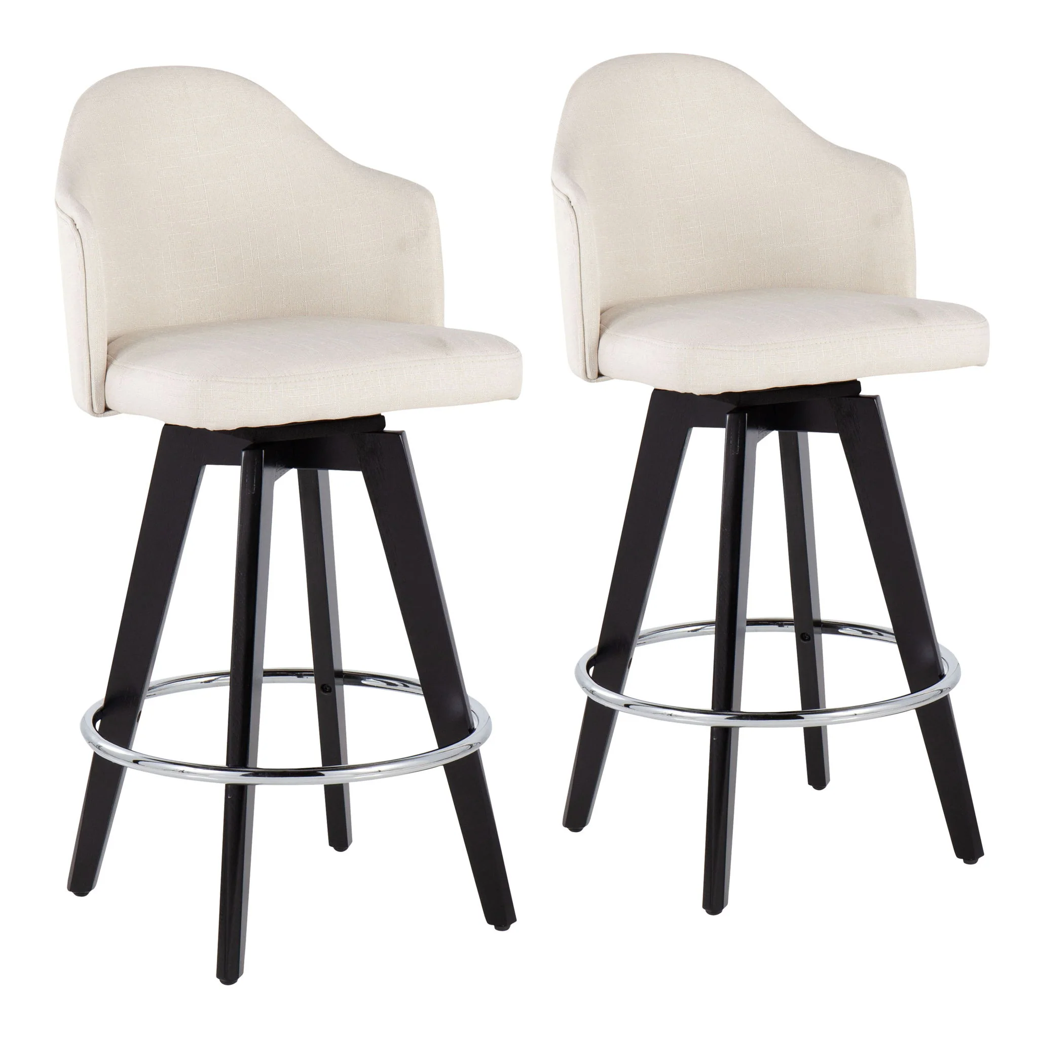 Ahoy - Contemporary Fixed Height Counter Stool With Round Footrest (Set of 2) - Image 2