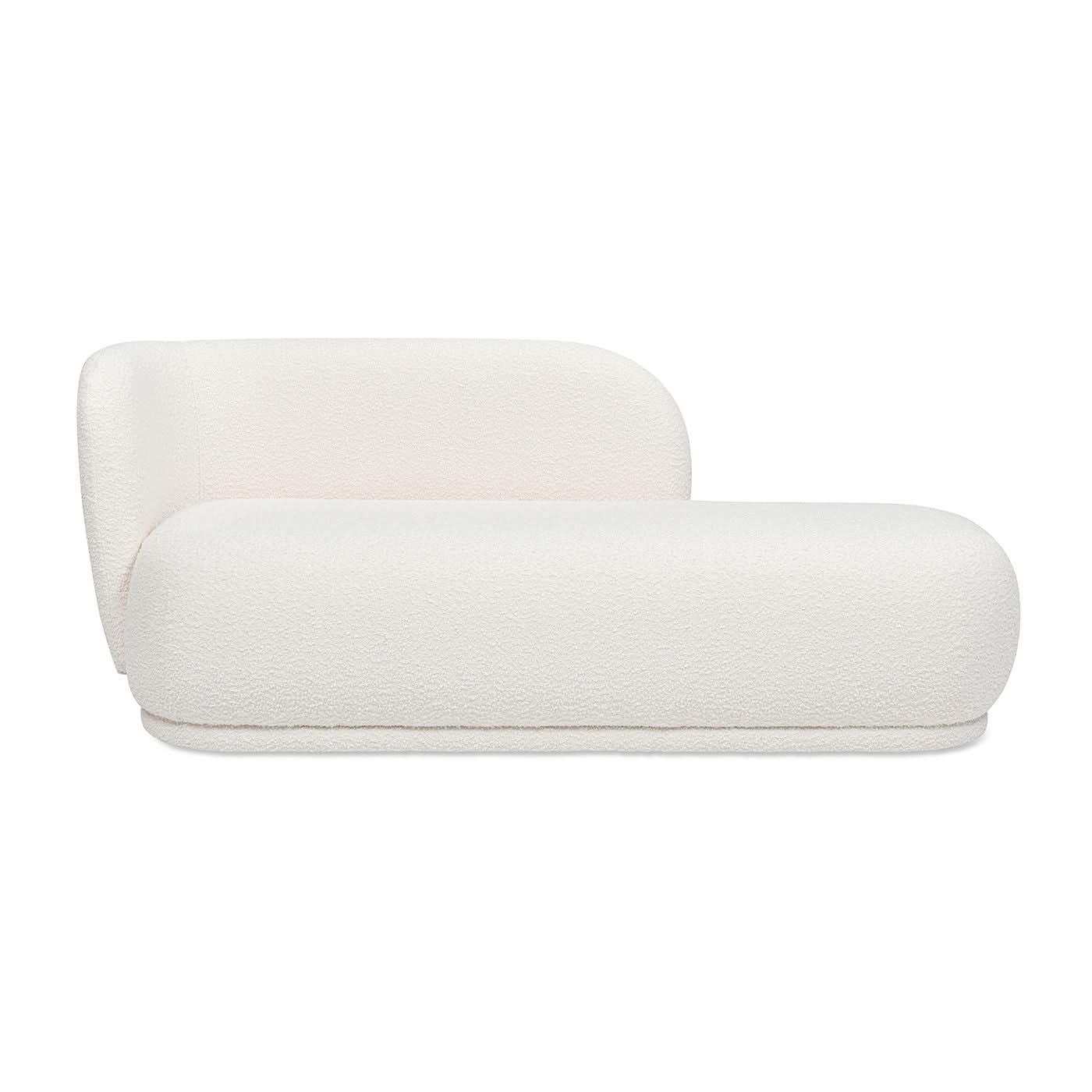 Aire - RAF Modern Rounded Chaise Lounge - Ivory White - Image 3