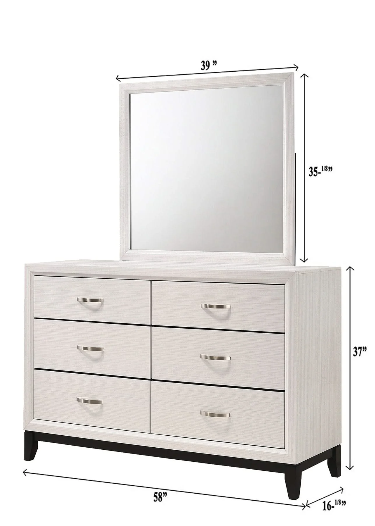 Akerson - Dresser & Mirror - White - Image 2