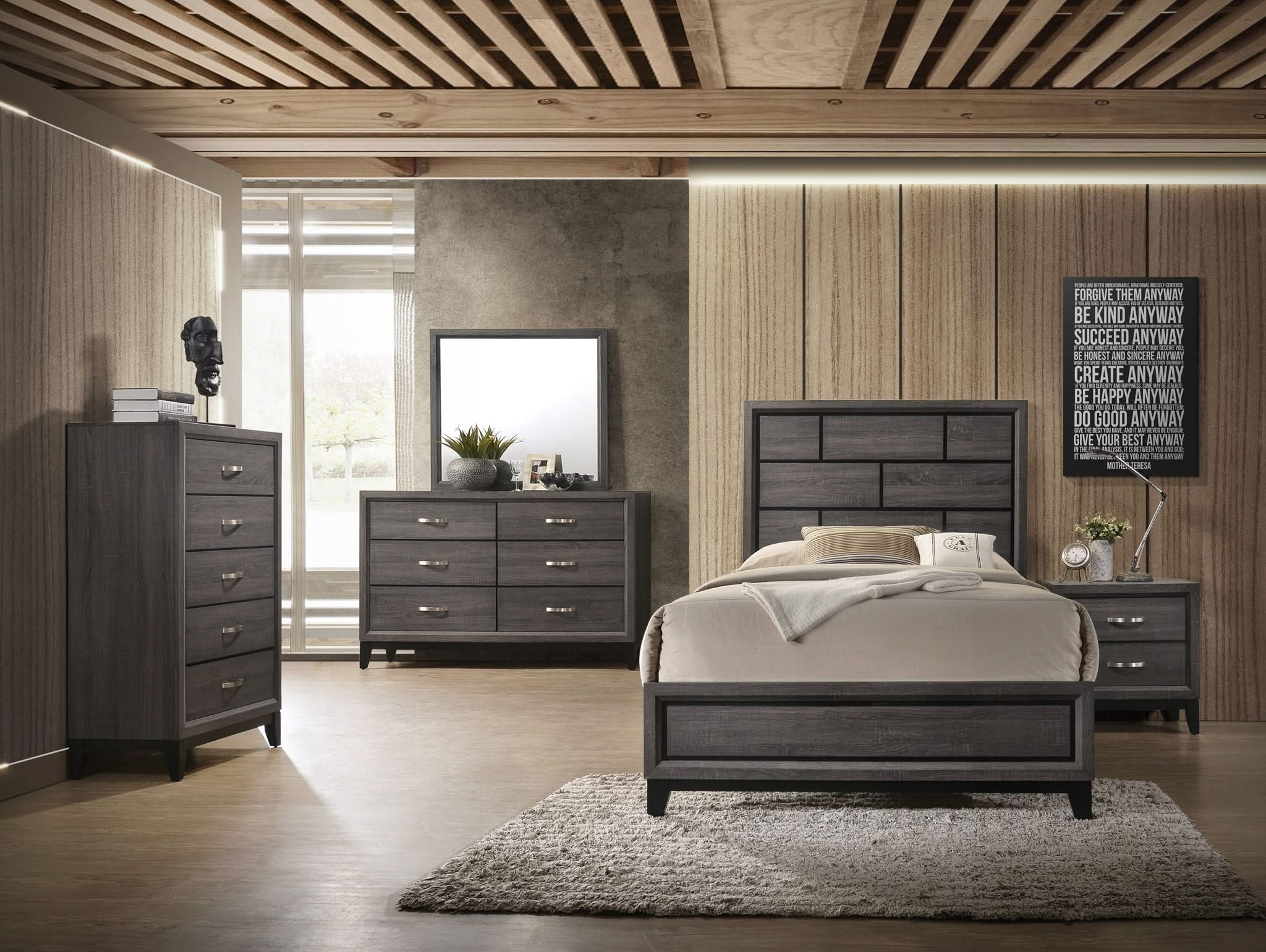 Akerson - Full 4 Piece Bedroom Set - Gray