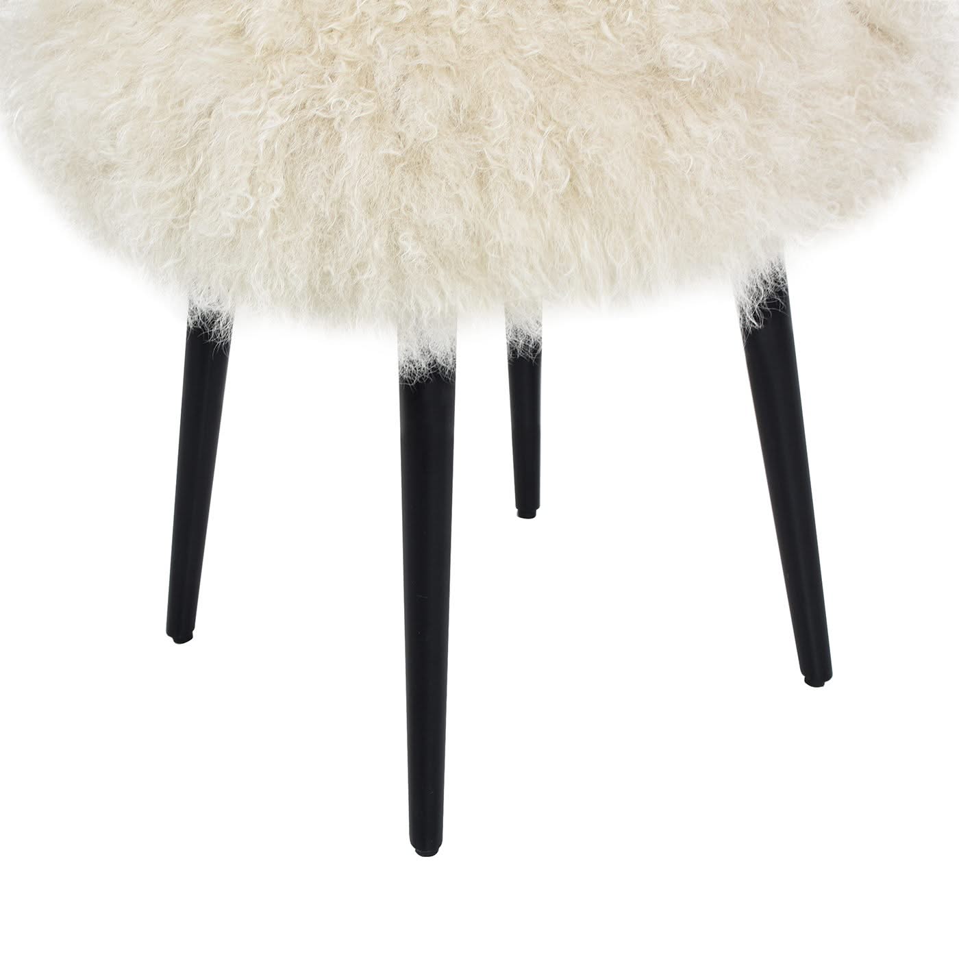 Alberta - Mongolian Sheepskin Round Ottoman - Image 3