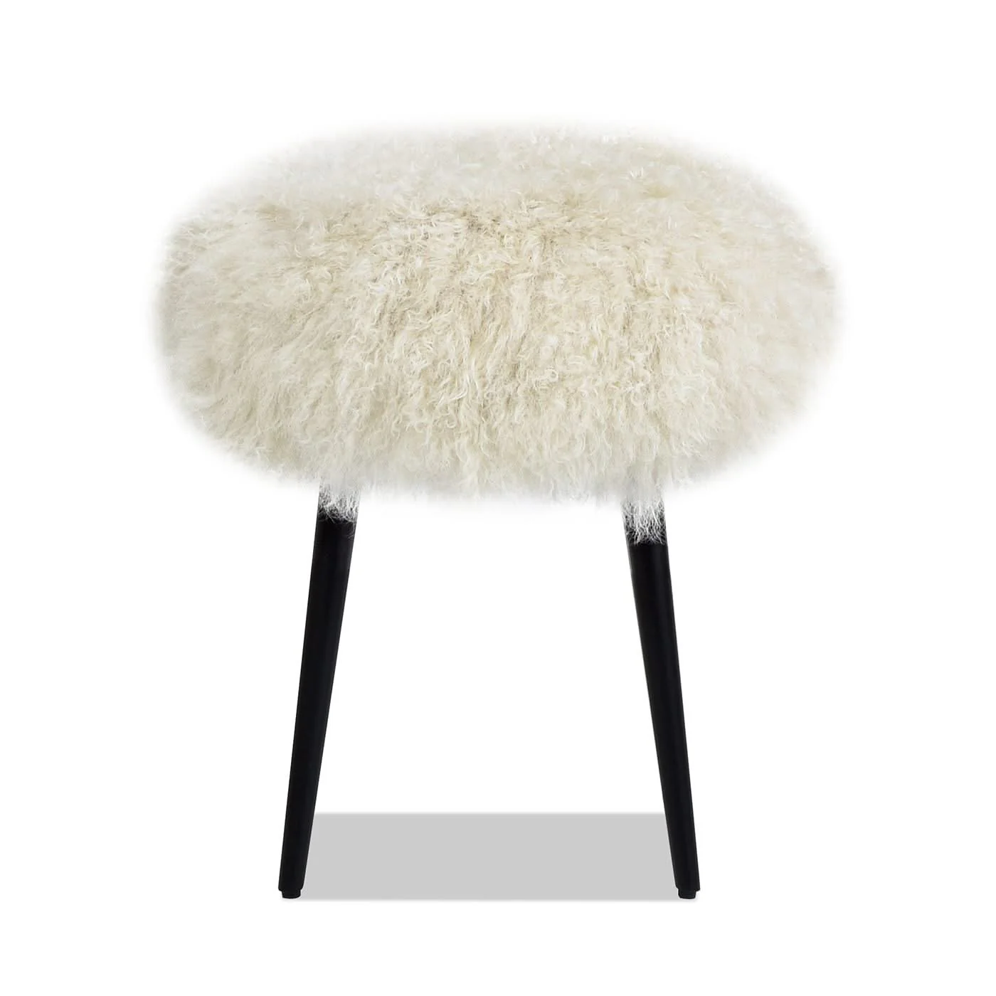 Alberta - Mongolian Sheepskin Round Ottoman - Image 8