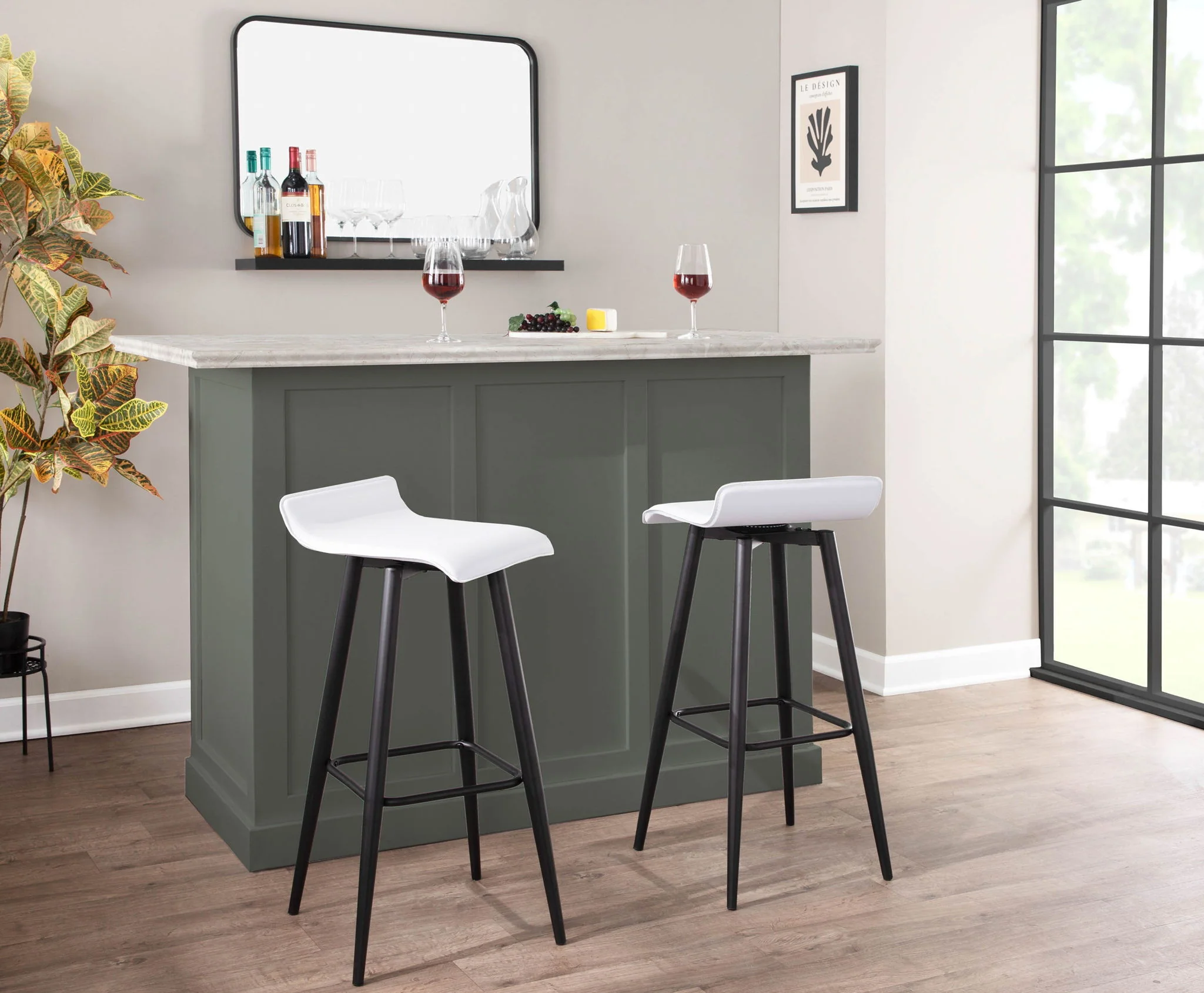 Ale - Contemporary Fixed Height Bar Stool (Set of 2) - Image 2