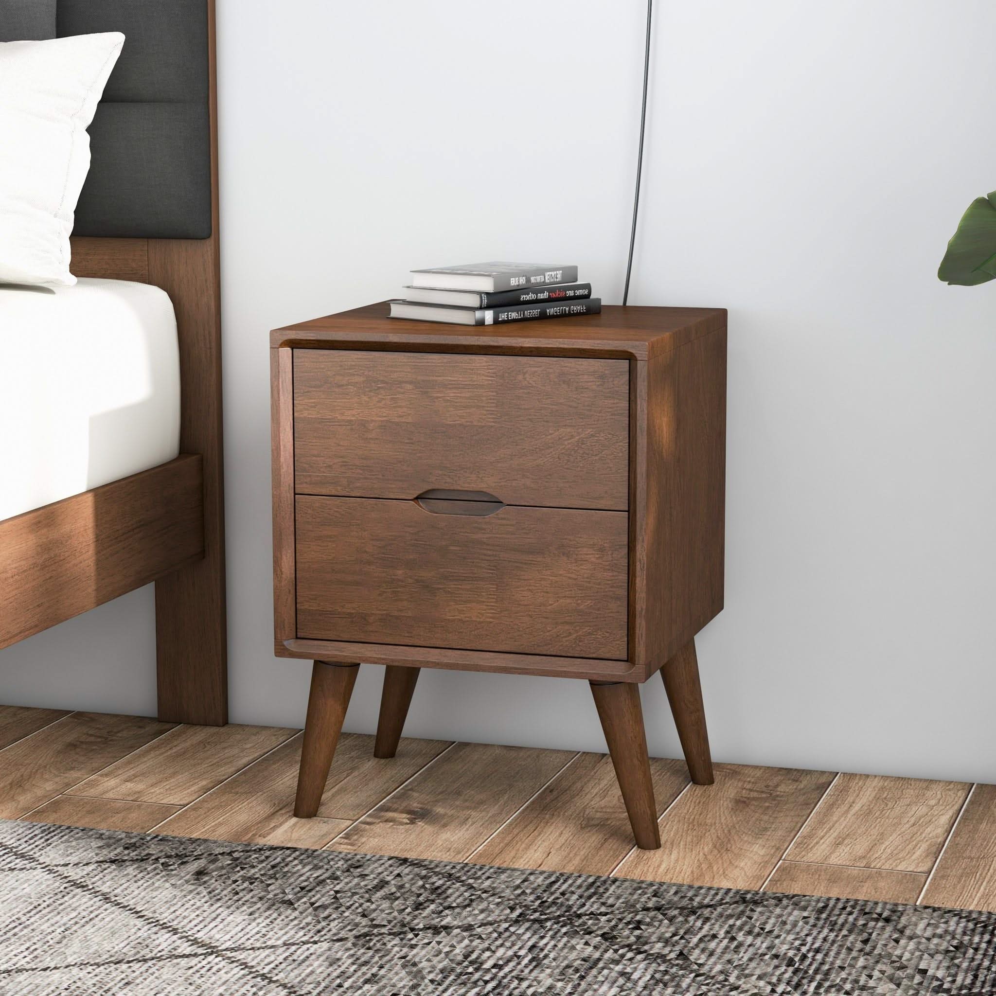 Alexandra - Night Stand With 2 Drawers - Walnut Brown - Image 4