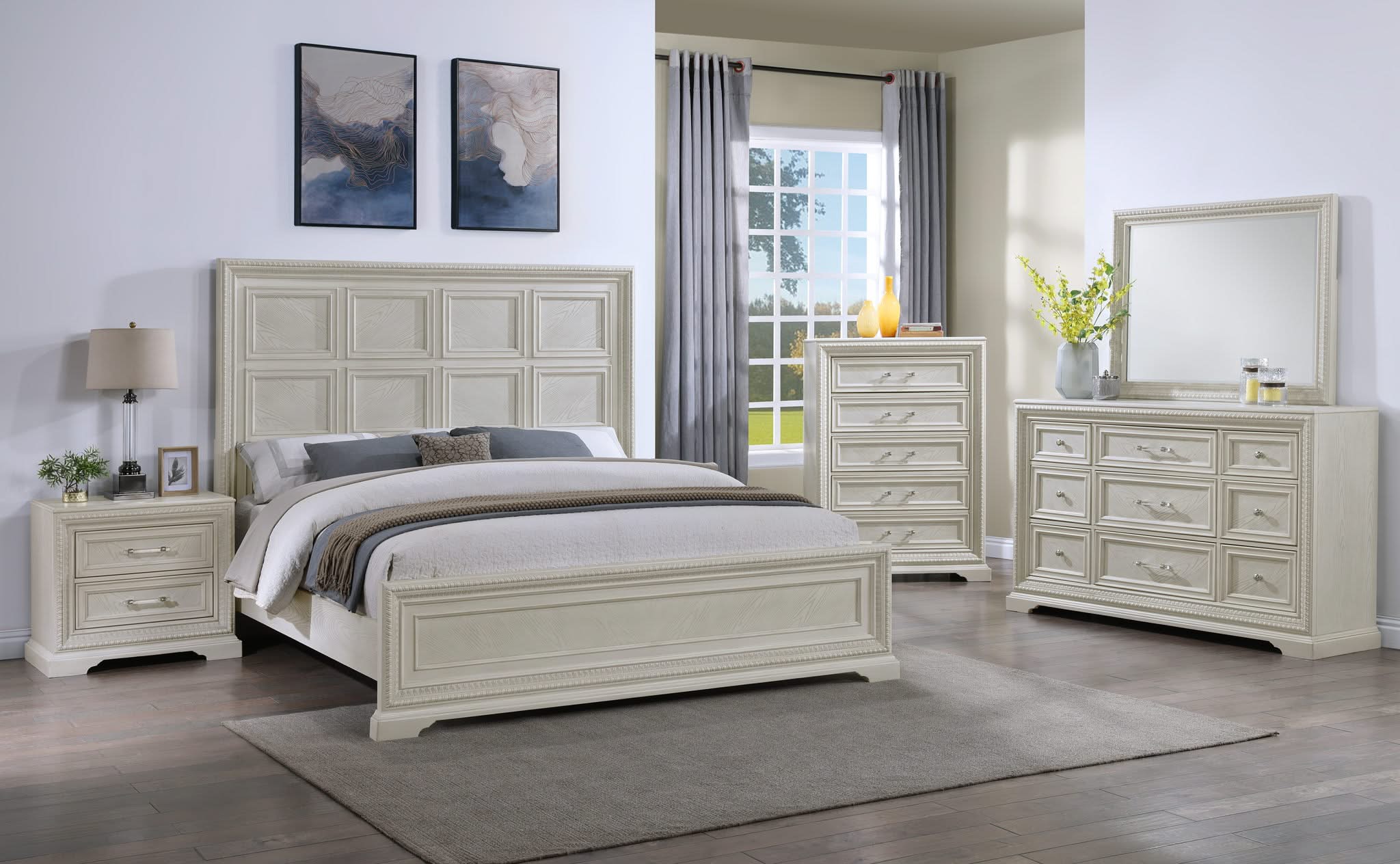 Alexandria - Queen 5 Piece Panel Bedroom Set - White